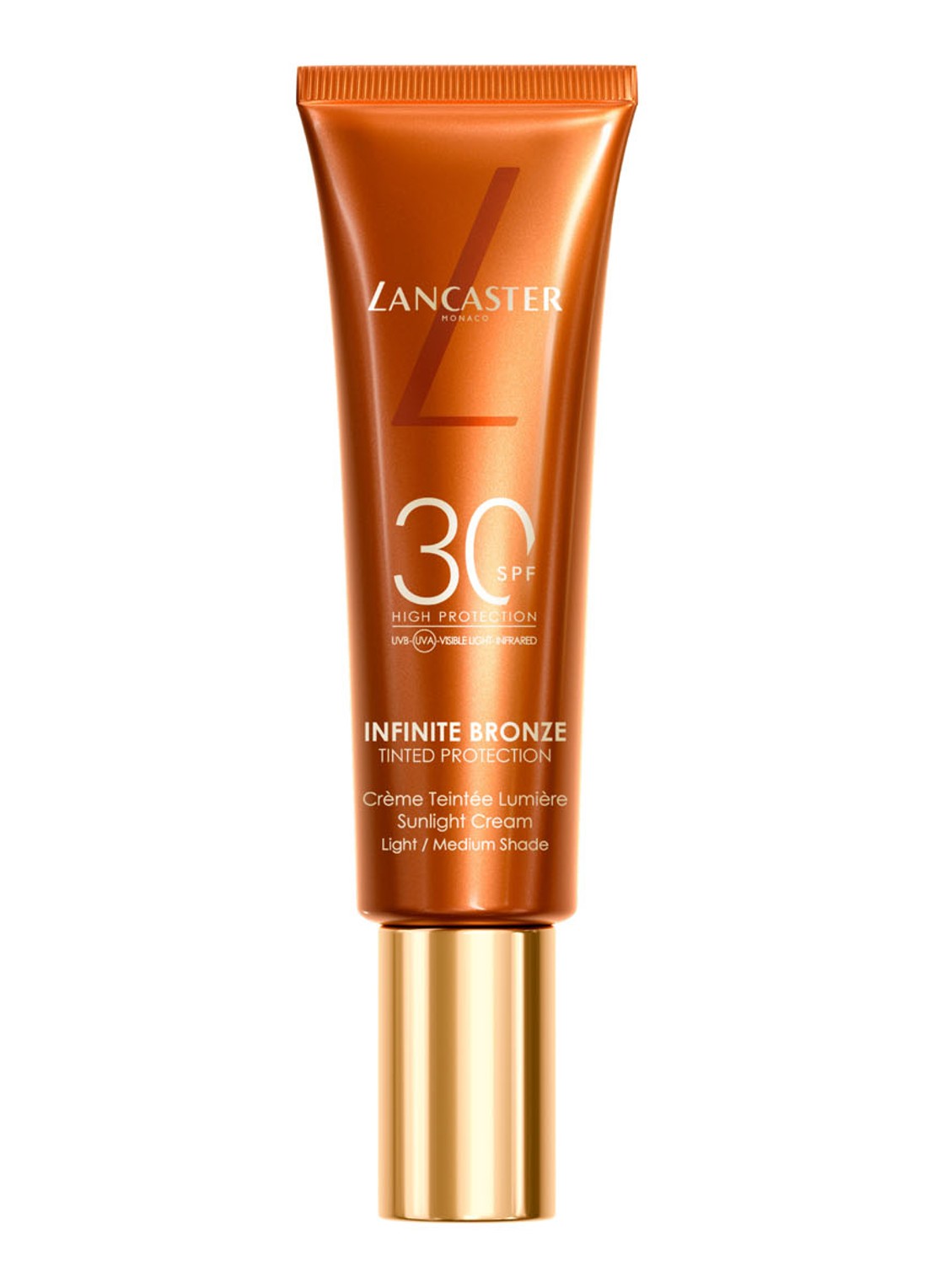 Lancaster Infinite Bronze Tinted Protection SPF 30 - getinte dagcrème - voorkant light/medium