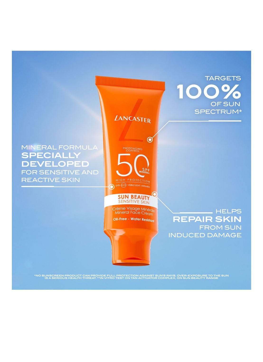 Lancaster Sun Beauty Sensitive Skin Mineral Face Cream SPF 50 - dagcrème - detail 4 undefined