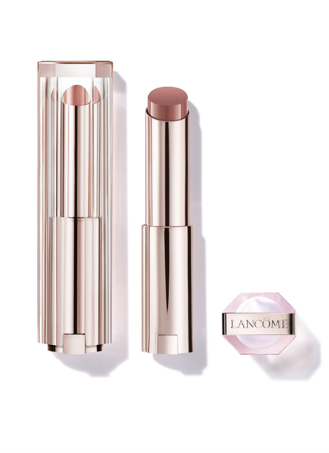 Lancôme Lip Idôle Squalane-12 Butterglow™ - getinte lipbalsem - voorkant 3 21 shade-throwing beige