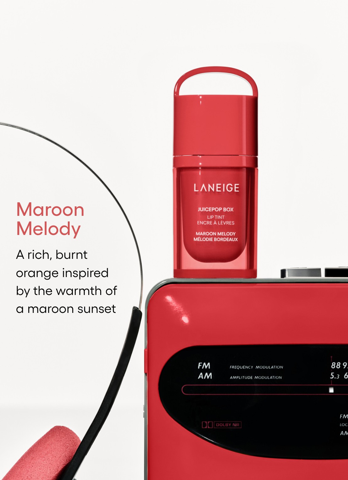 Laneige Juicepop Box Lip Tint - vloeibare lipstick - detail 4 maroon melody