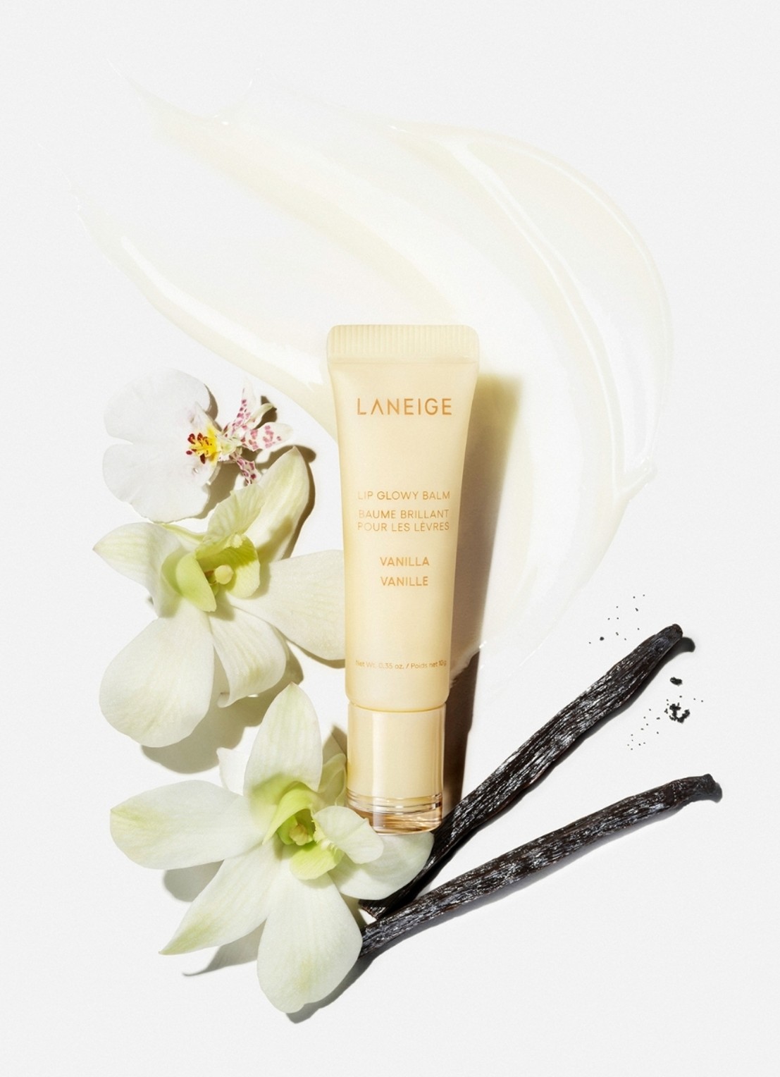 Laneige Lip Glowy Balm - lipbalsem - detail 5 vanilla