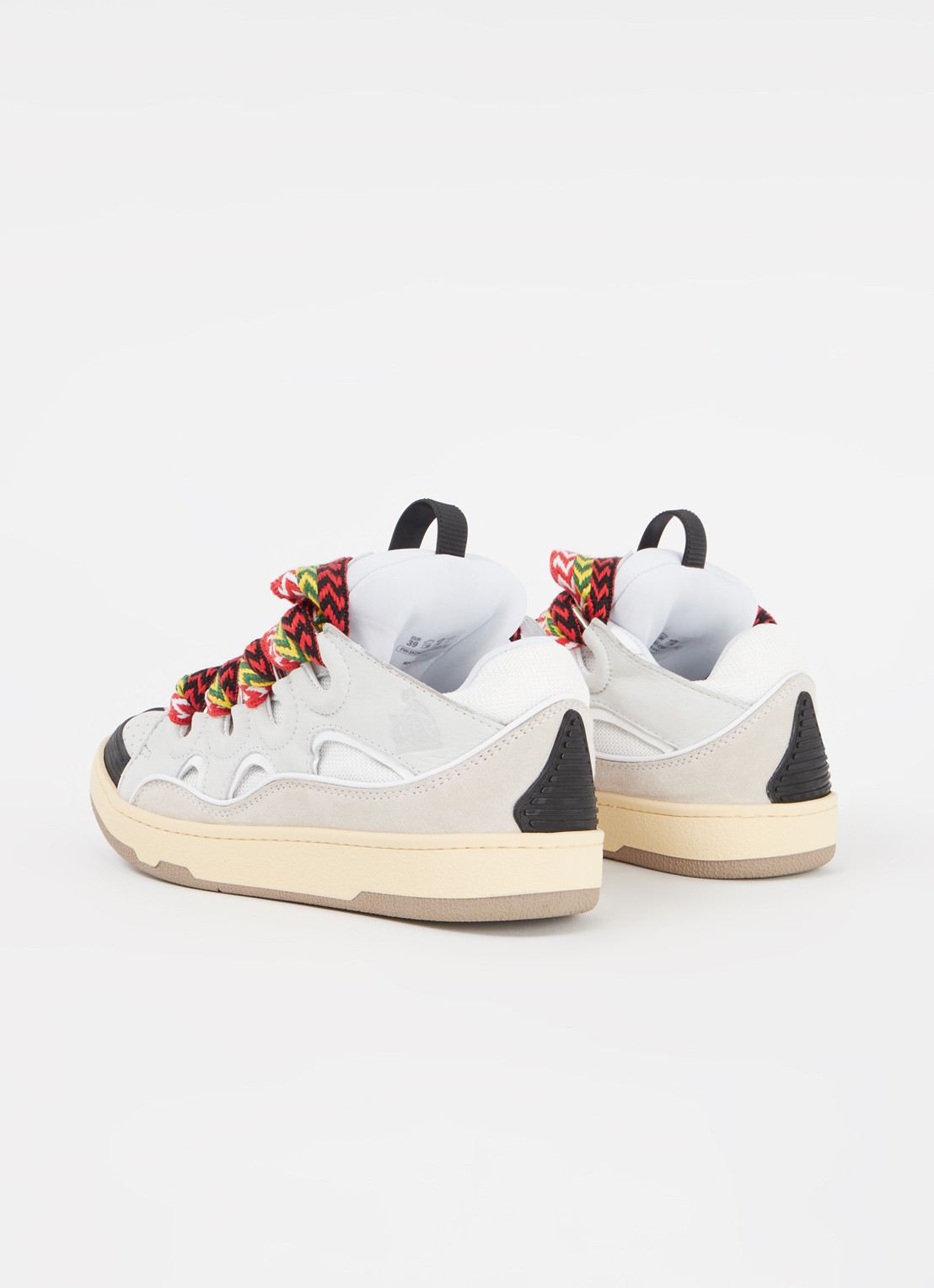 Lanvin Curb sneaker met leren details - detail 4 wit