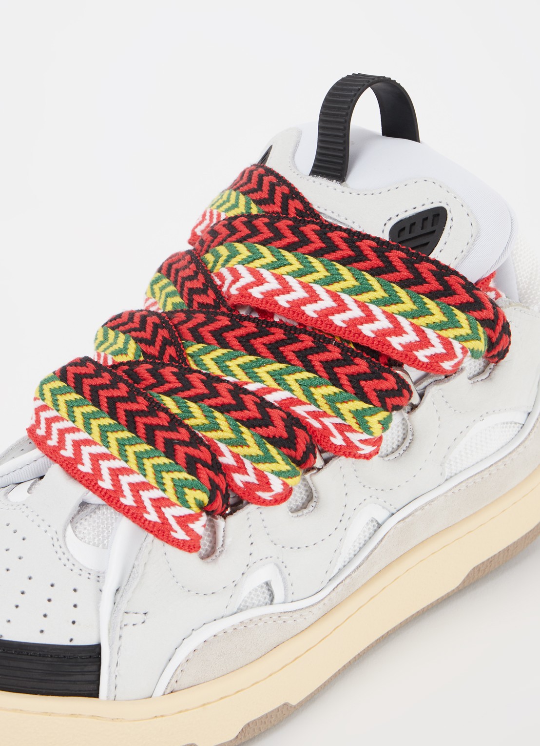 Lanvin Curb sneaker met leren details - detail 6 wit