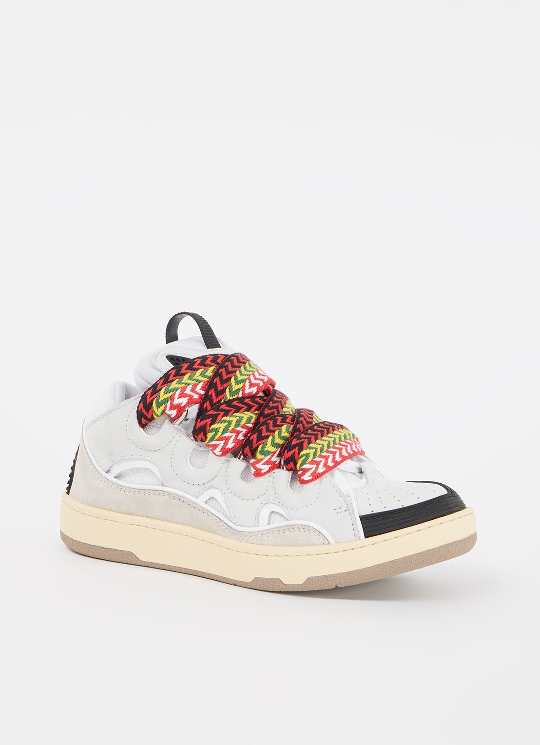 Lanvin Curb sneaker met leren details - voorkant wit