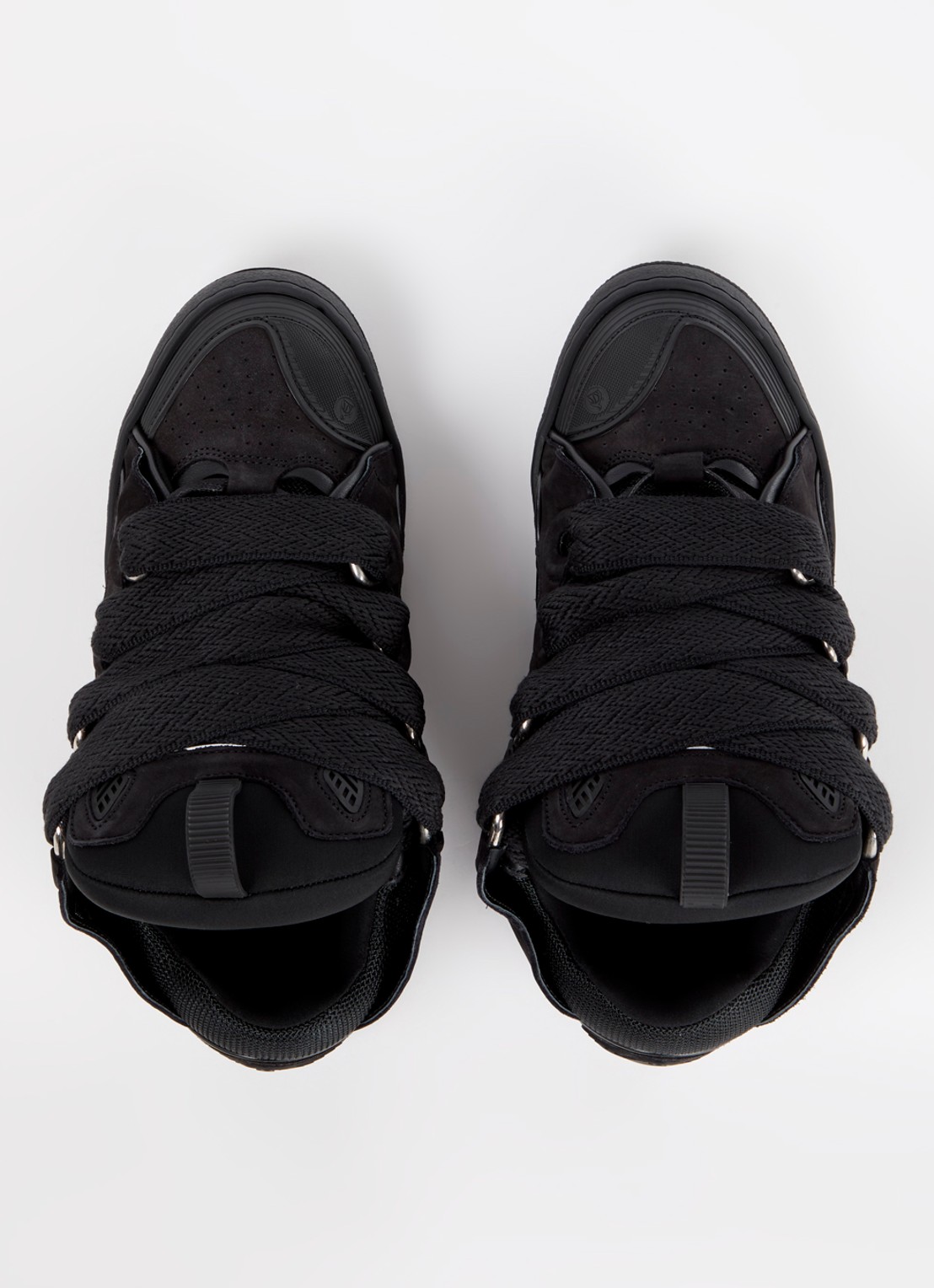 Lanvin Curb sneaker van kalfsleer met mesh details - detail 5 zwart