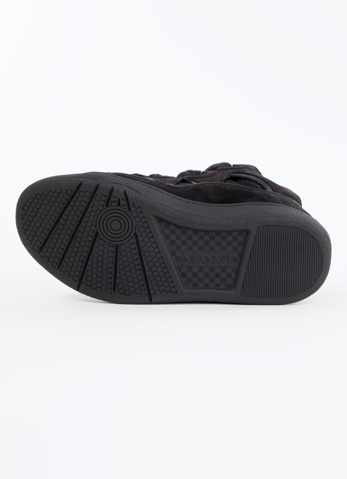 Lanvin Curb sneaker van kalfsleer met mesh details - detail 6 zwart