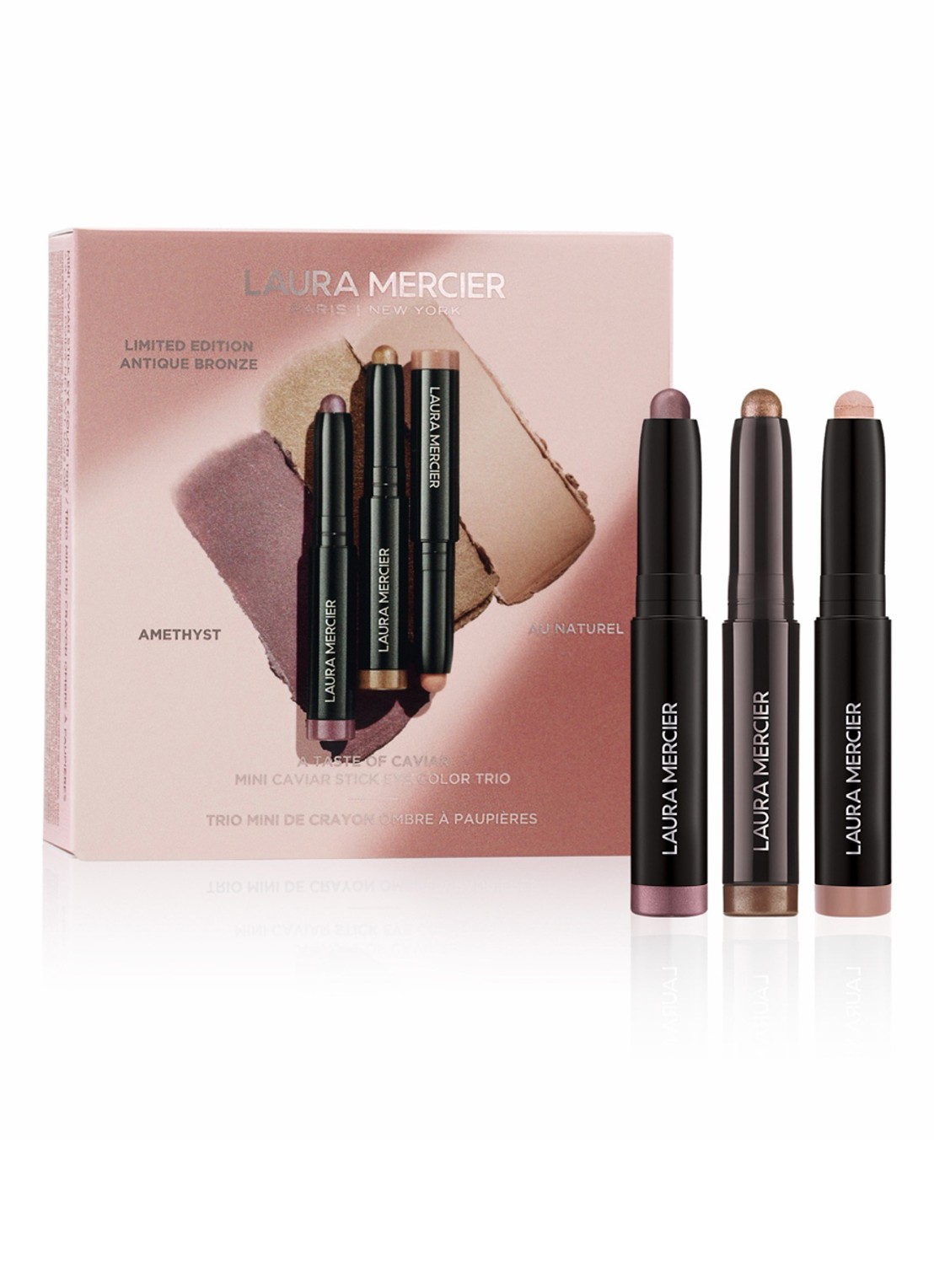 Laura Mercier A Taste of Caviar Mini Caviar Stick Trio - make-up set - voorkant 5 roze