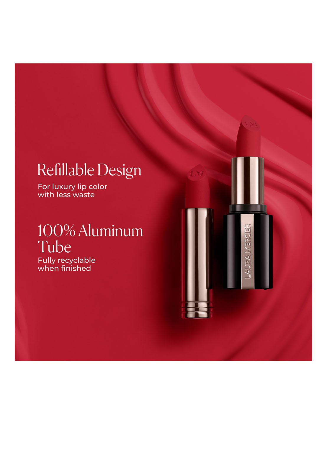 Laura Mercier Caviar Smoothing Matte Lipstick Refill - navulling - detail 6 777 plum plisse 