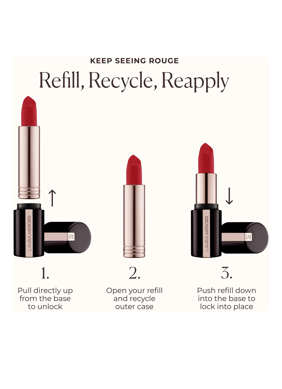 Laura Mercier Caviar Smoothing Matte Lipstick Refill - navulling - detail 5 820 peach cashmere