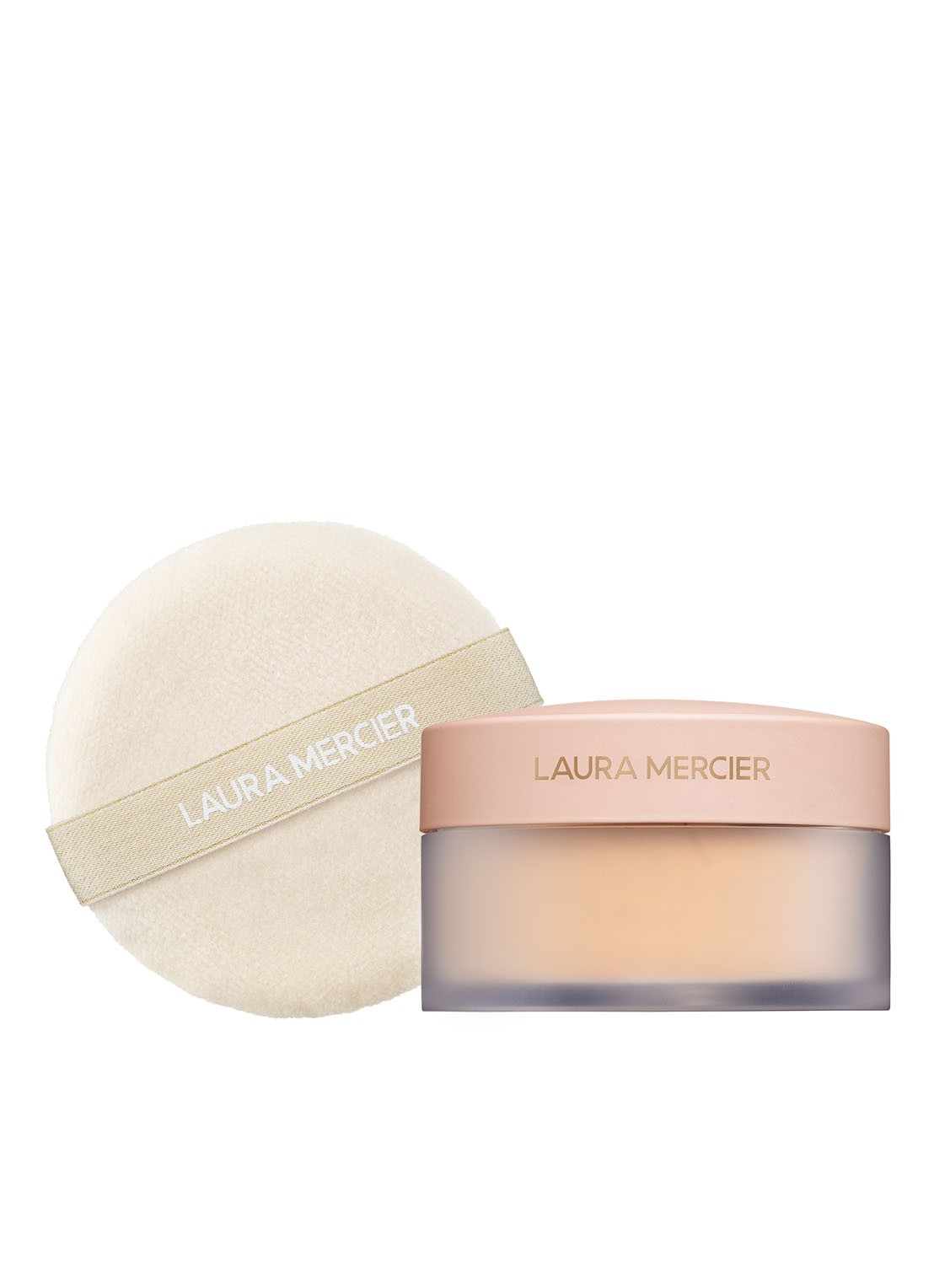 Laura Mercier Divinely Flawless Translucent Loose Setting Powder & Puff - Limited Edition losse poeder - voorkant translucent honey
