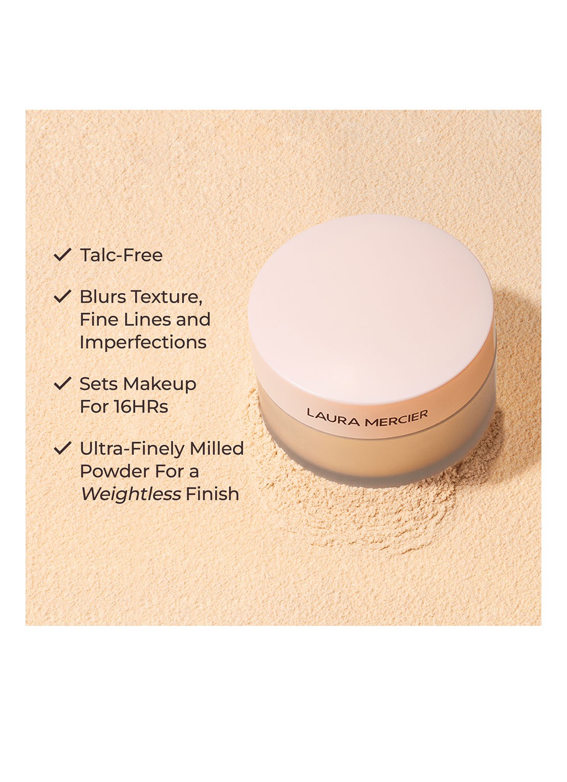 Laura Mercier Mini Translucent Loose Setting Powder Ultra Blur - travel size losse poeder - detail 3 translucent