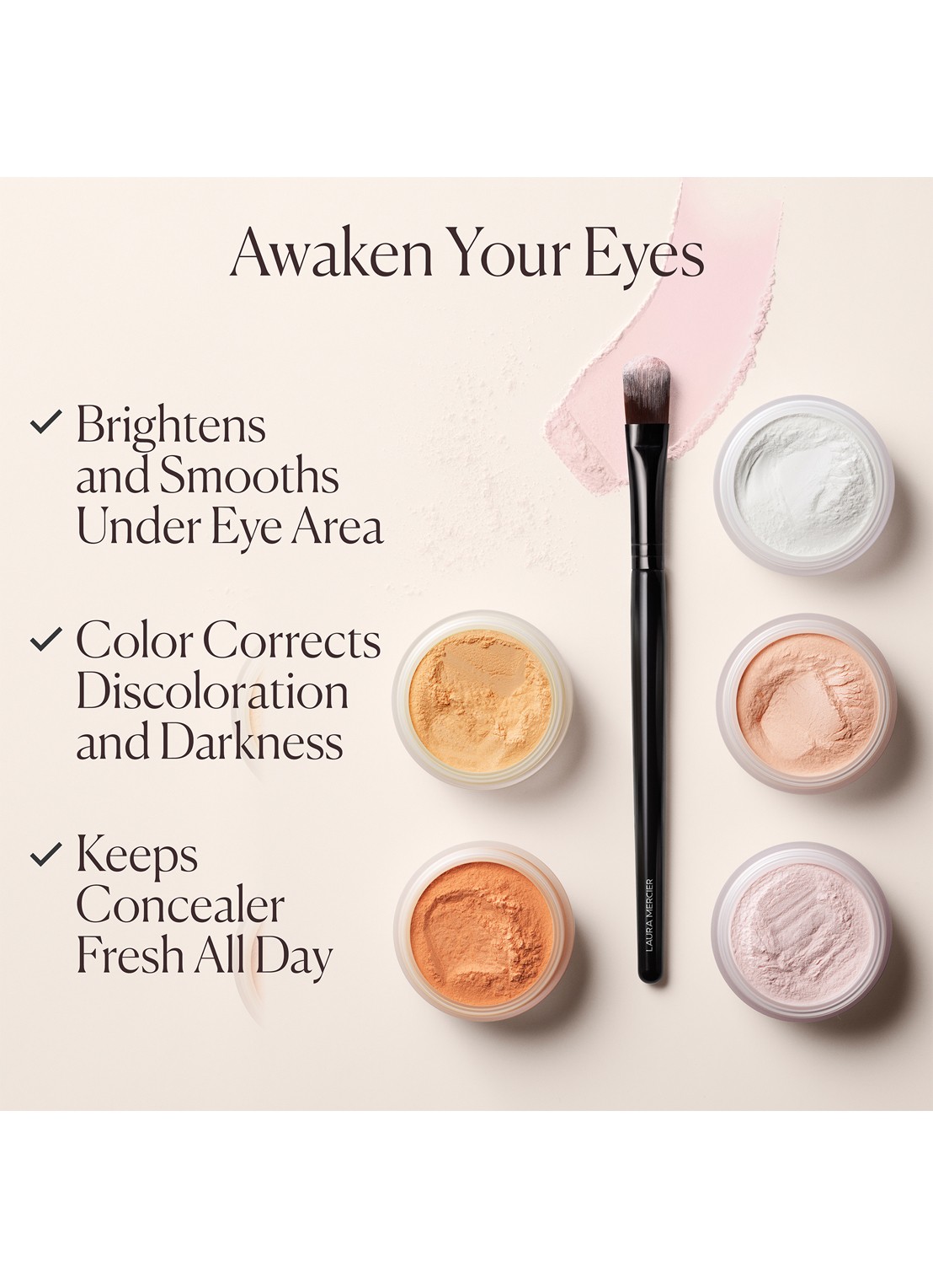 Laura Mercier Secret Brightening Under Eye Setting Powder - losse poeder - detail 5 soft pink