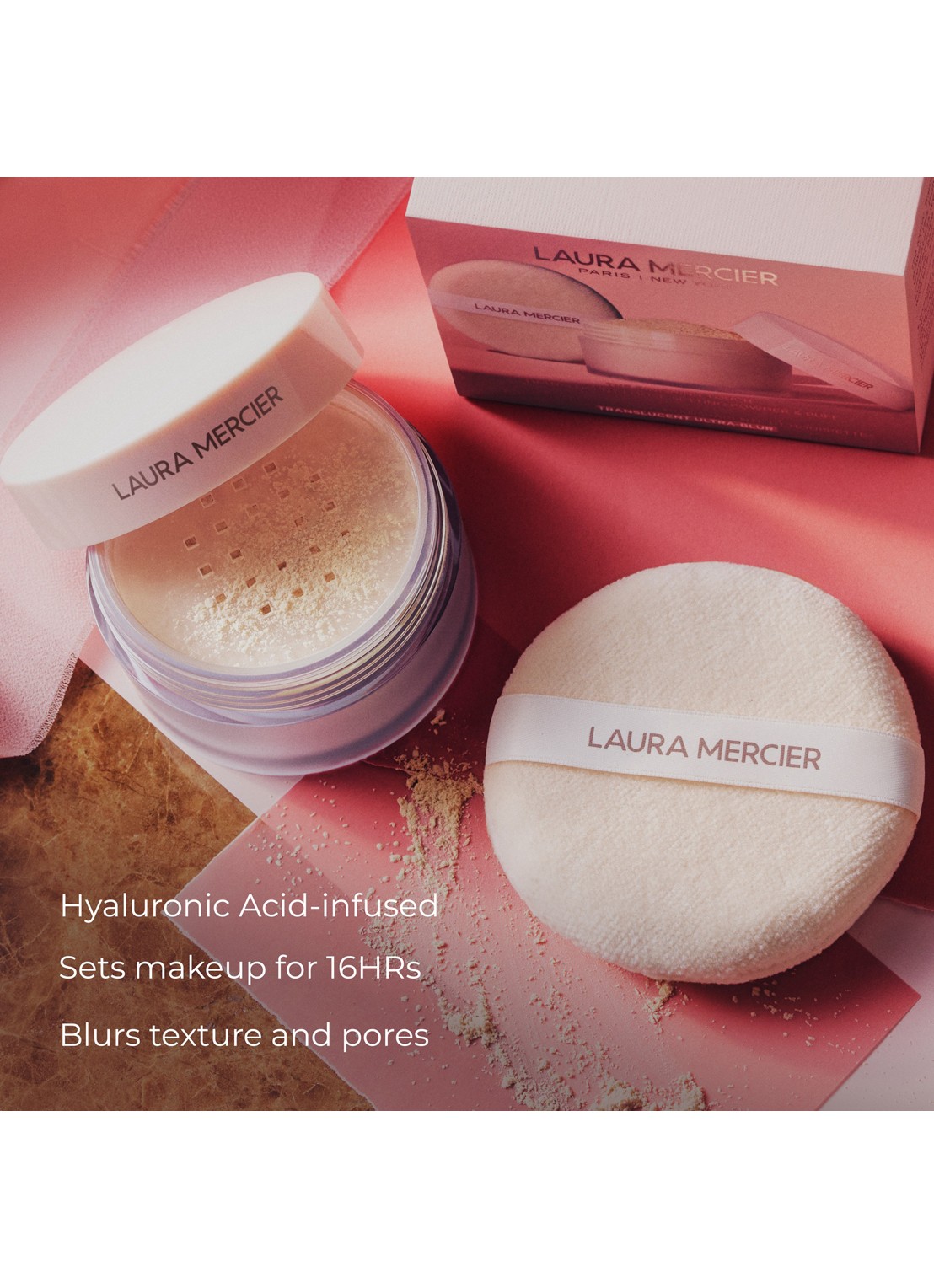 Laura Mercier The Finishing Touch Translucent Loose Setting Powder Ultra-Blur & Puff - make-up set - detail 4 beige