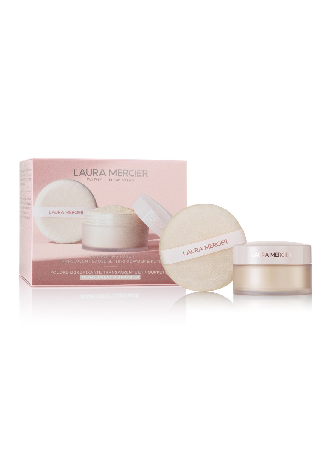 Laura Mercier The Finishing Touch Translucent Loose Setting Powder Ultra-Blur & Puff - make-up set - voorkant 5 beige