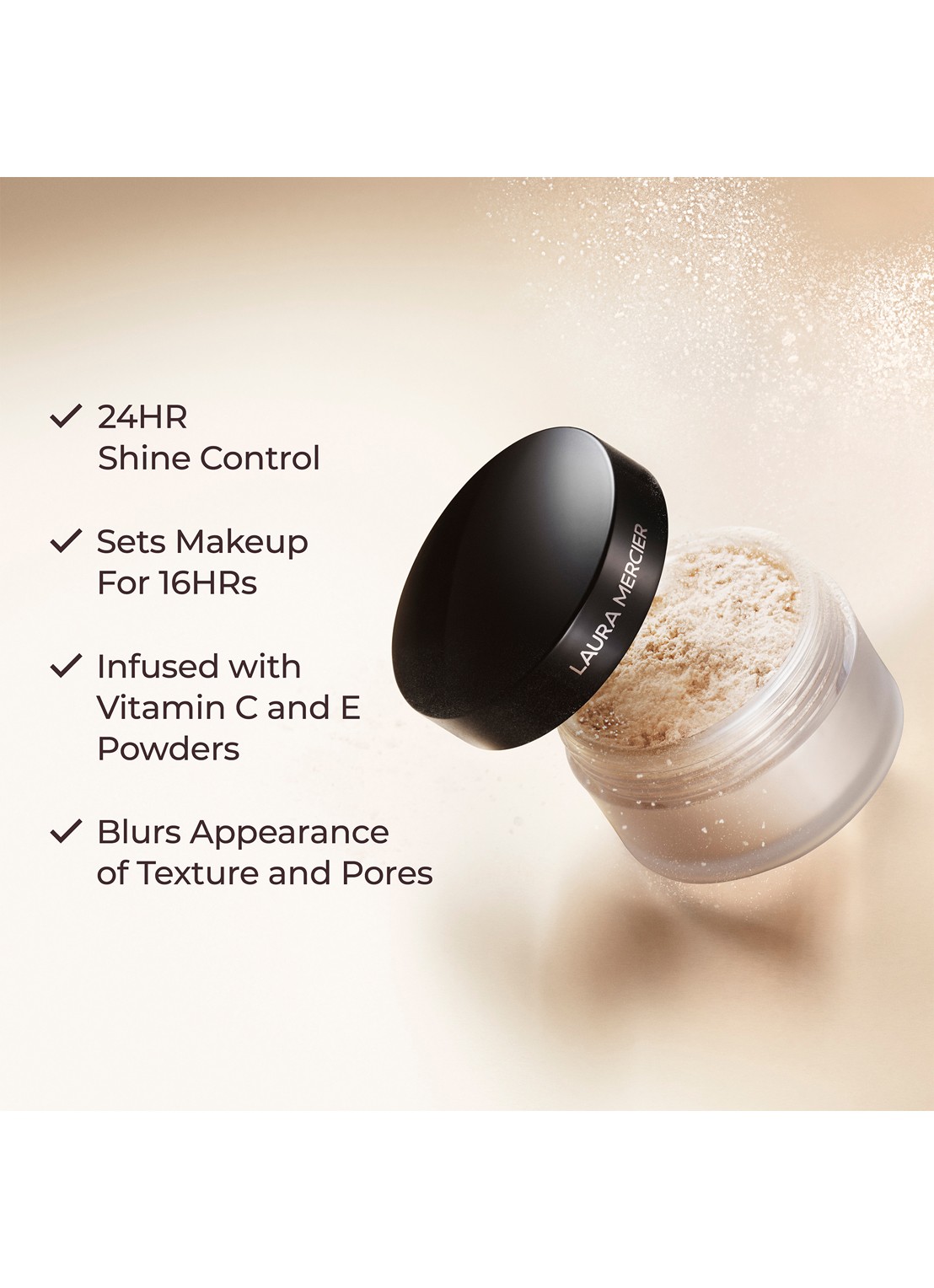 Laura Mercier Translucent Loose Setting Powder Jumbo & Velour Puff - gezichtspoeder - detail 3 translucent