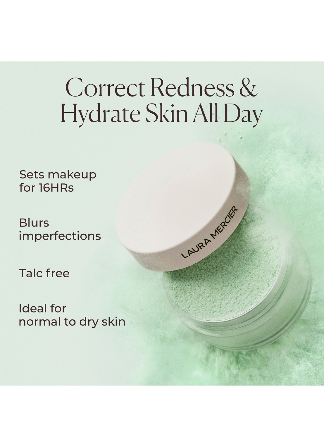 Laura Mercier Translucent Loose Setting Powder Ultra Blur Mint Mini - losse poeder - detail 5 mint