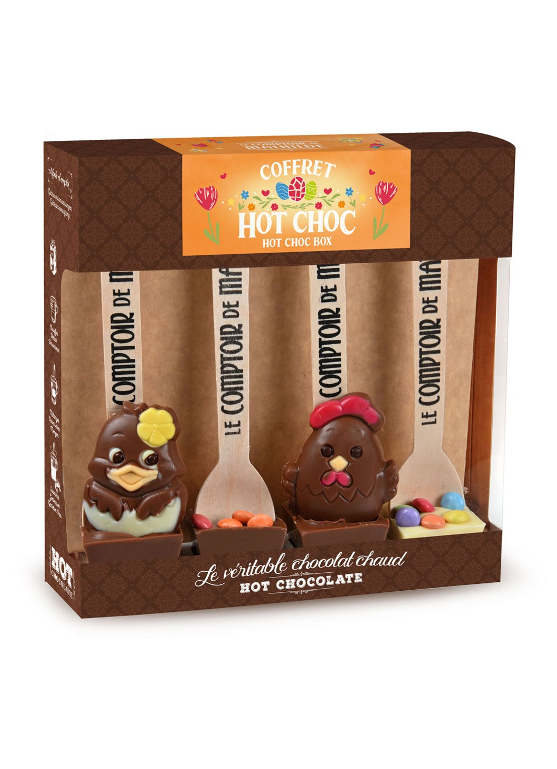 Le Comptoir de Mathilde Hot Chocolate Paaschocolade box set van 4 - voorkant undefined