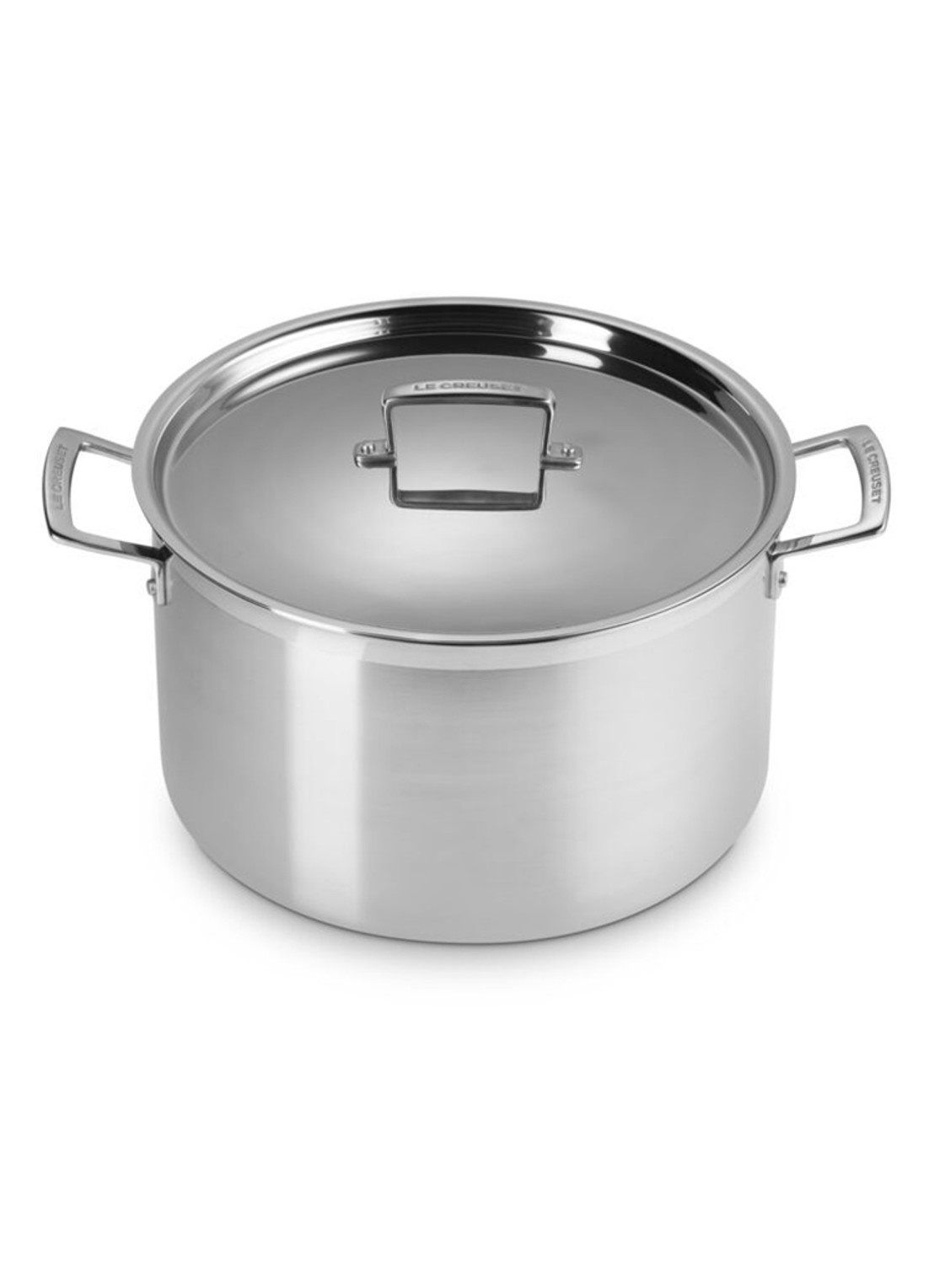 Le Creuset 3-ply kookpan met deksel 28 cm - voorkant 2 beige