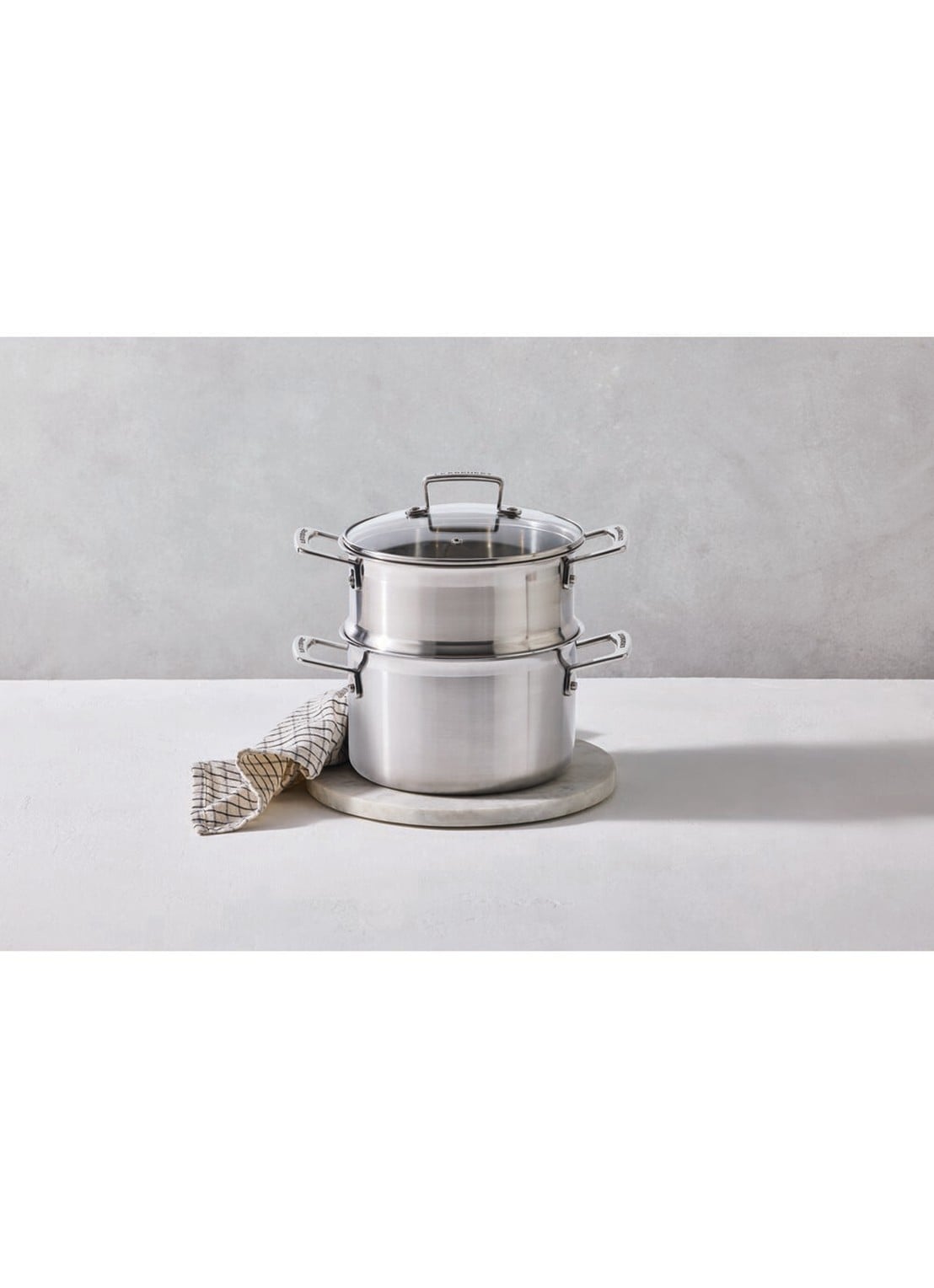 Le Creuset 3-ply kookpan met stoominzet 20 cm - detail 6 beige