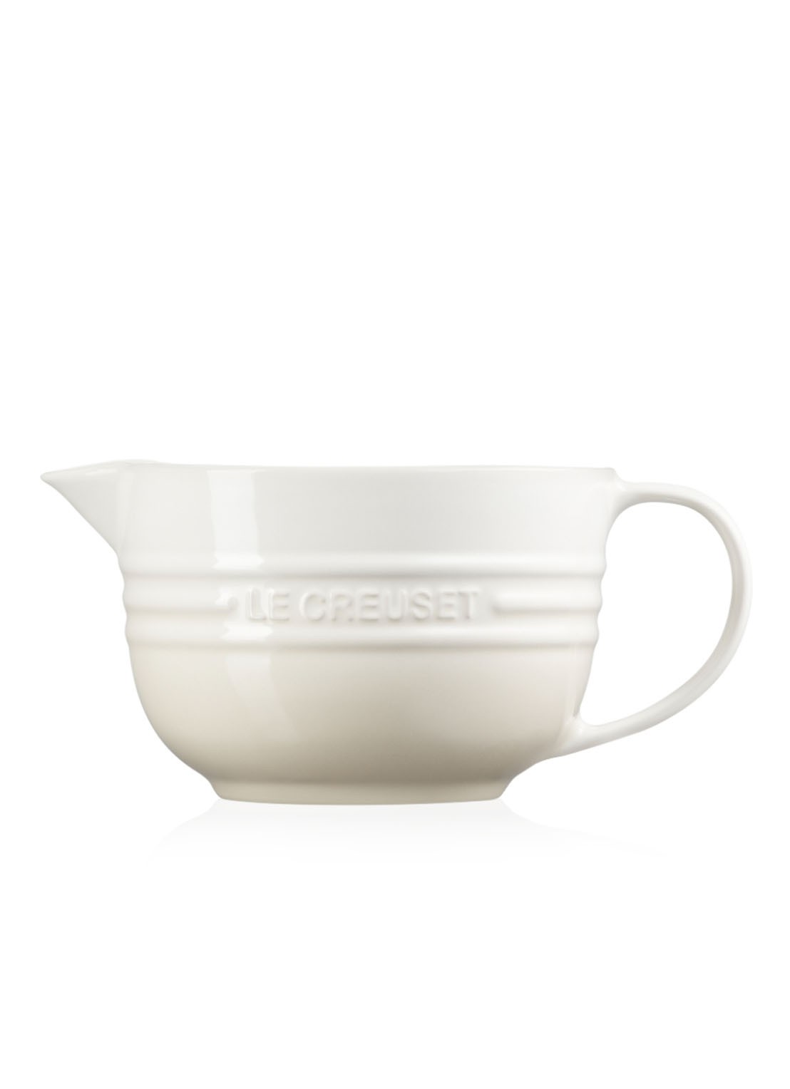 Le Creuset Beslagkom van aardewerk 2 liter - achterkant 6 meringue / beige