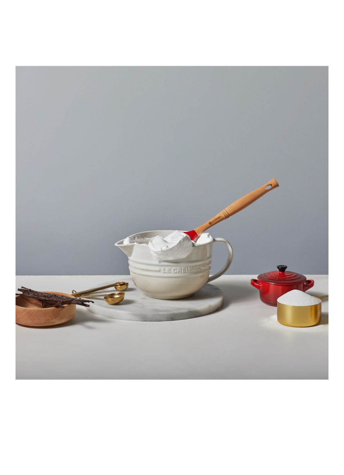 Le Creuset Beslagkom van aardewerk 2 liter - detail 4 meringue / beige