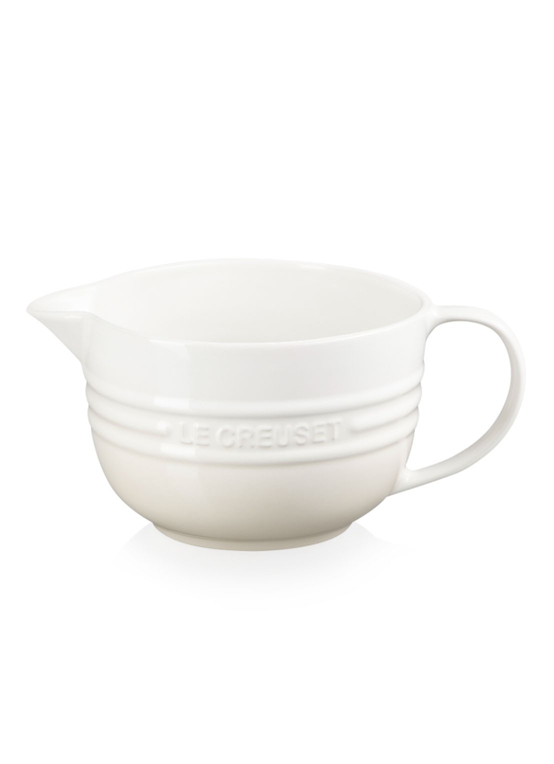 Le Creuset Beslagkom van aardewerk 2 liter - voorkant meringue / beige