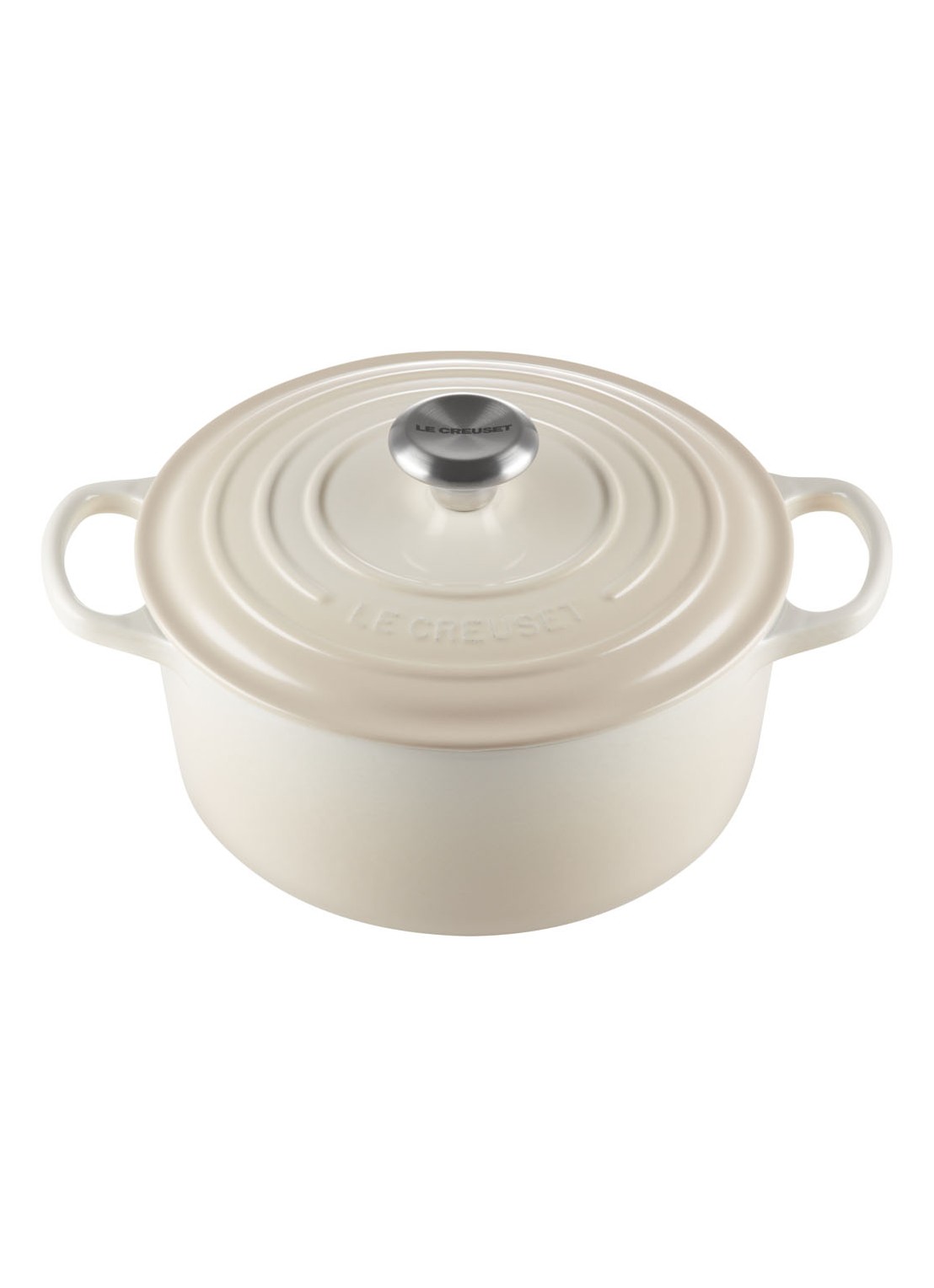 Le Creuset Braadpan 25,2 cm - voorkant meringue / beige