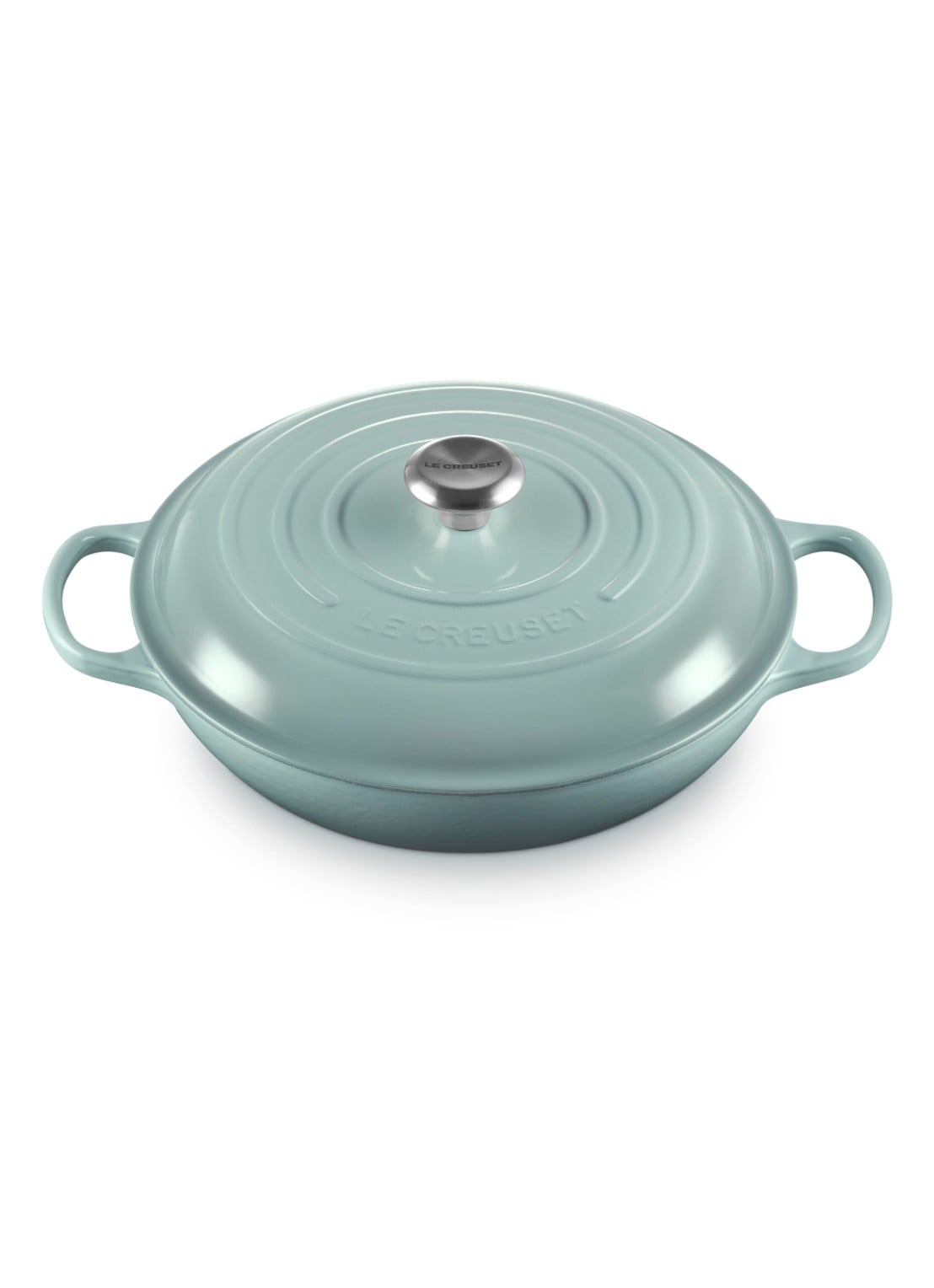 Le Creuset Campagnard braadpan  Ø30 cm - detail zeegroen