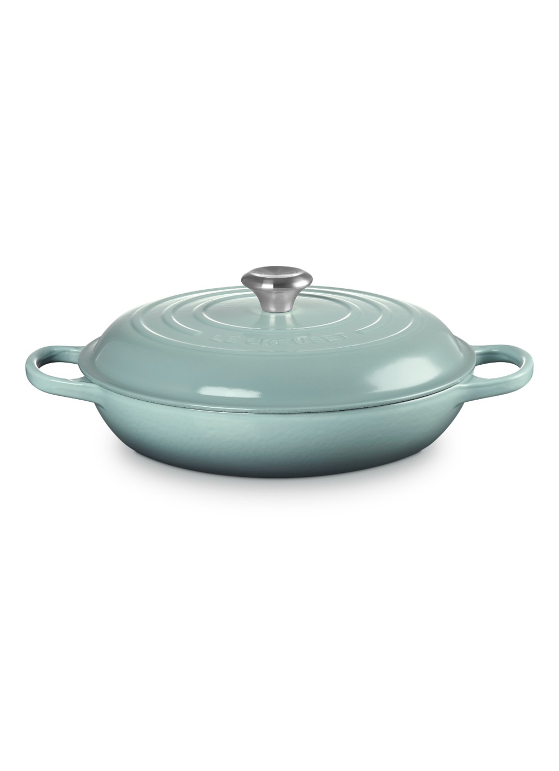 Le Creuset Campagnard braadpan  Ø30 cm - voorkant 5 zeegroen
