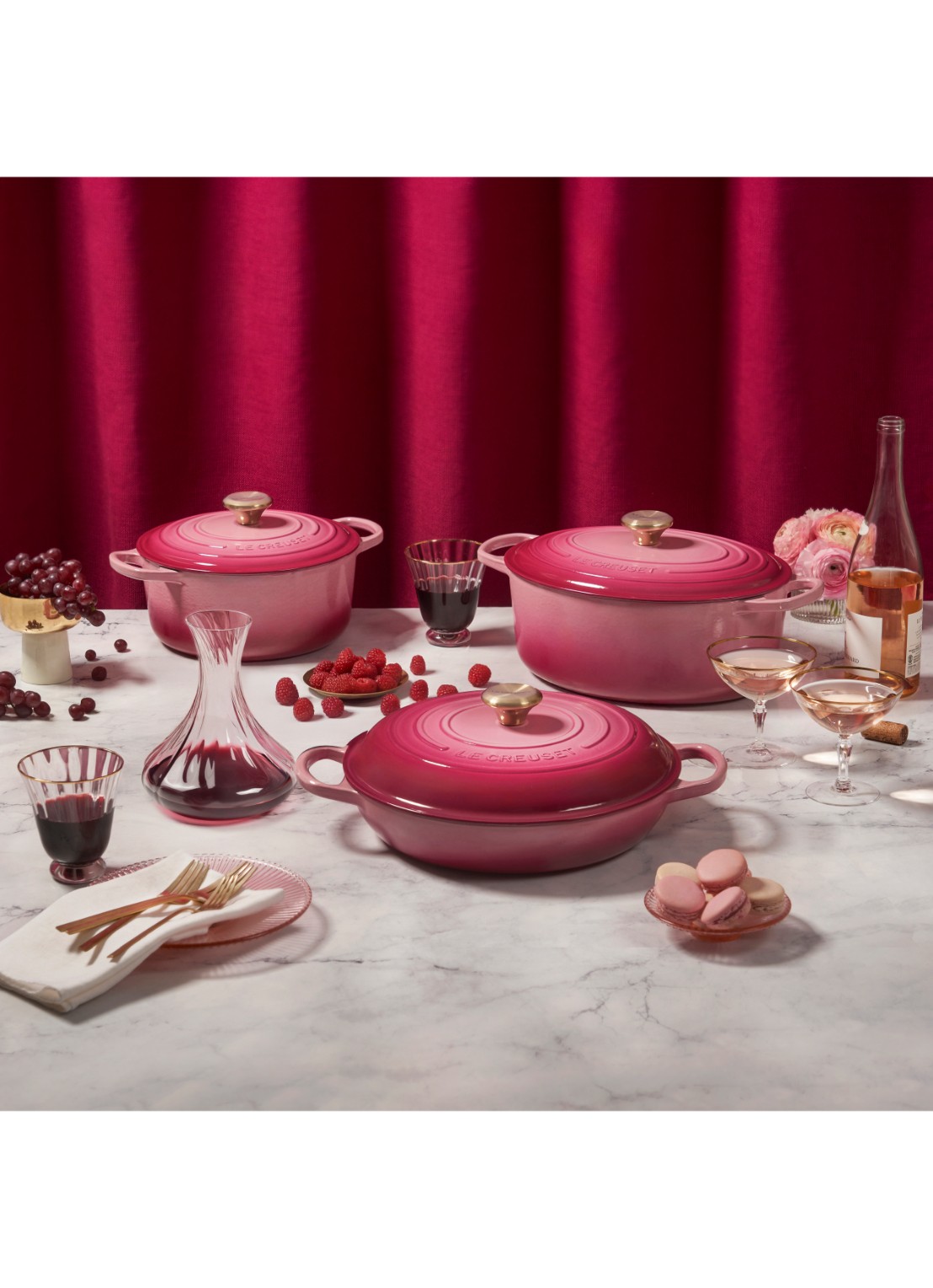Le Creuset Campagnard braadpan Ø30 cm - detail 7 berry / roze