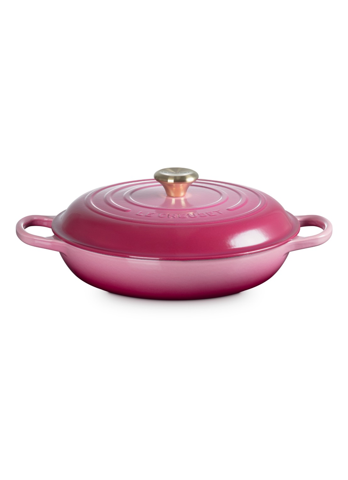 Le Creuset Campagnard braadpan Ø30 cm - voorkant berry / roze