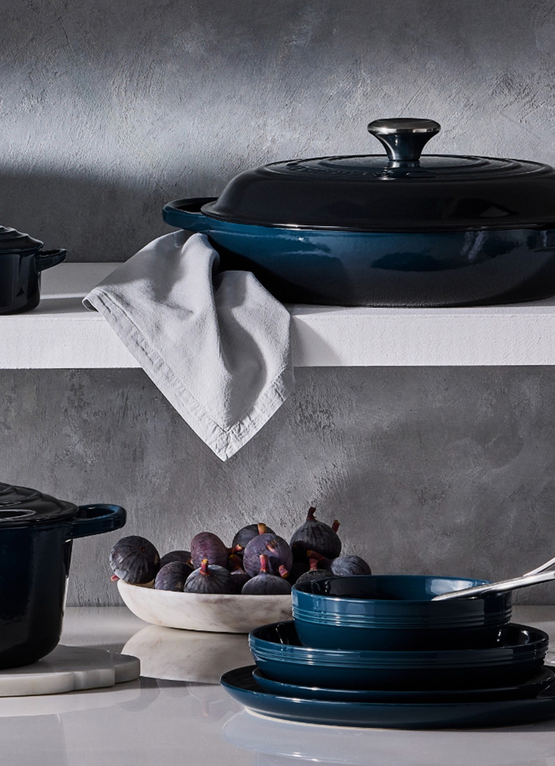 Le Creuset Campagnard Signature braadpan Ø25,7 - detail 5 donkerblauw