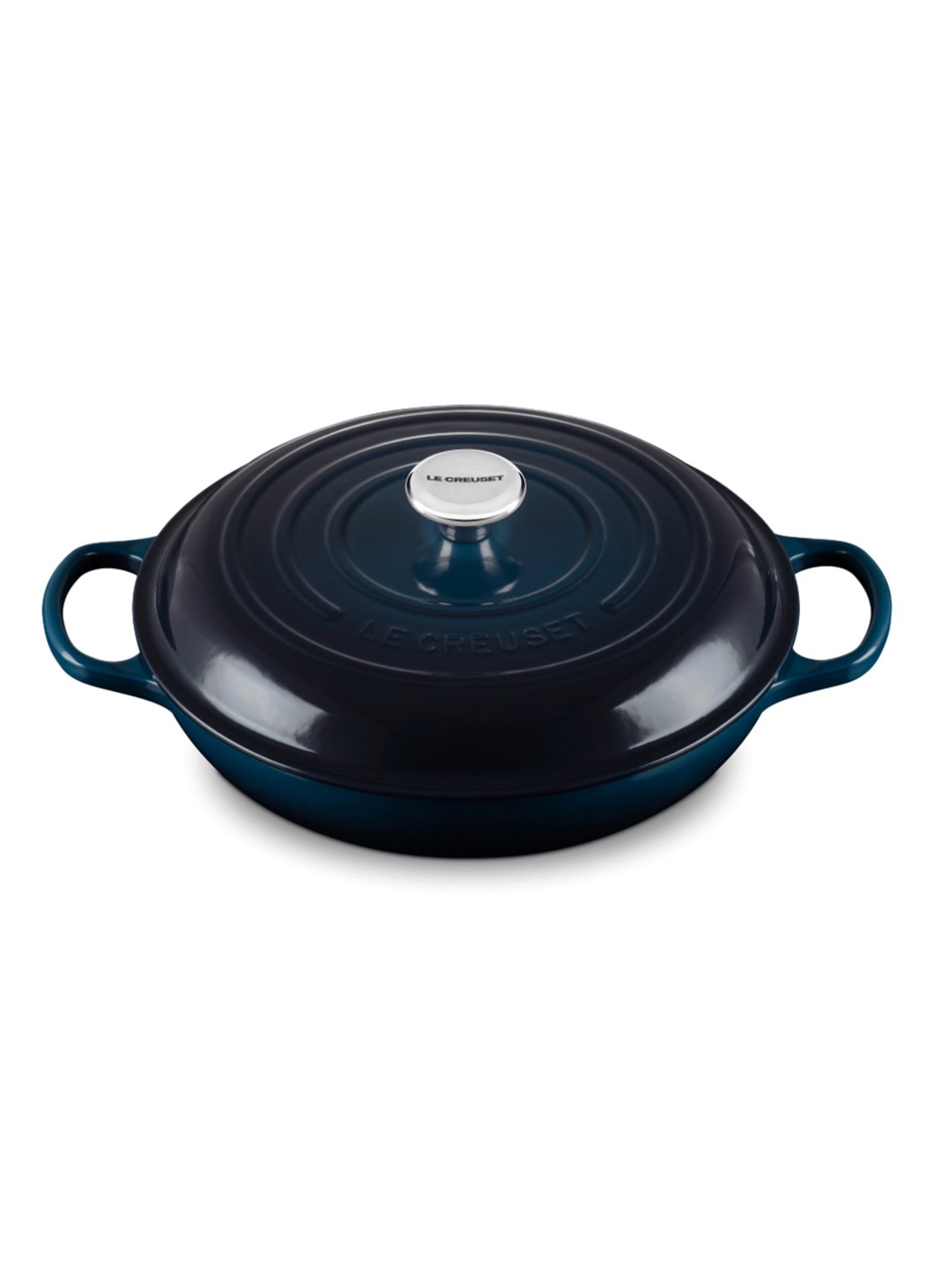 Le Creuset Campagnard Signature braadpan Ø25,7 - voorkant donkerblauw