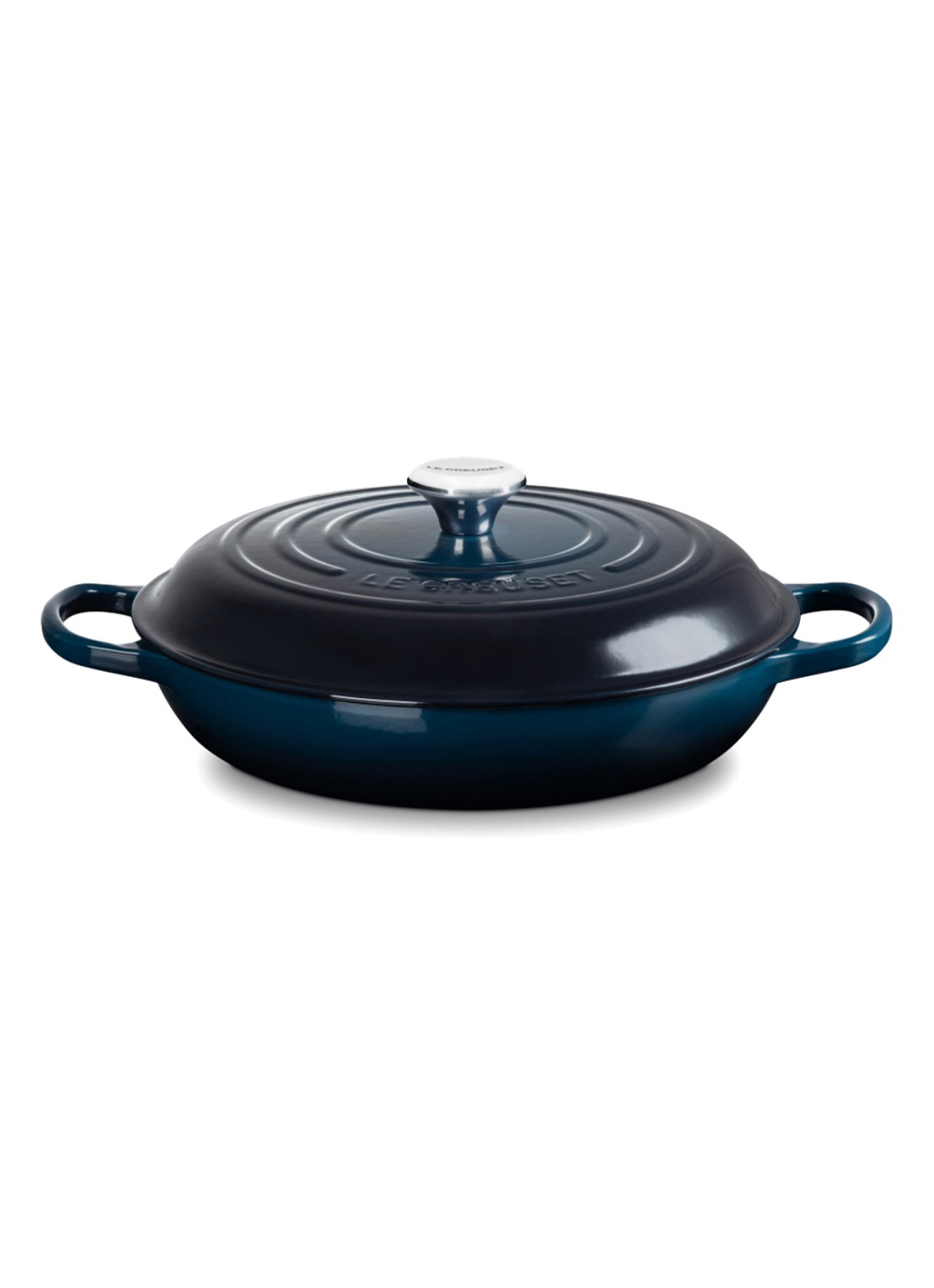 Le Creuset Campagnard Signature braadpan Ø25,7 - voorkant 2 donkerblauw