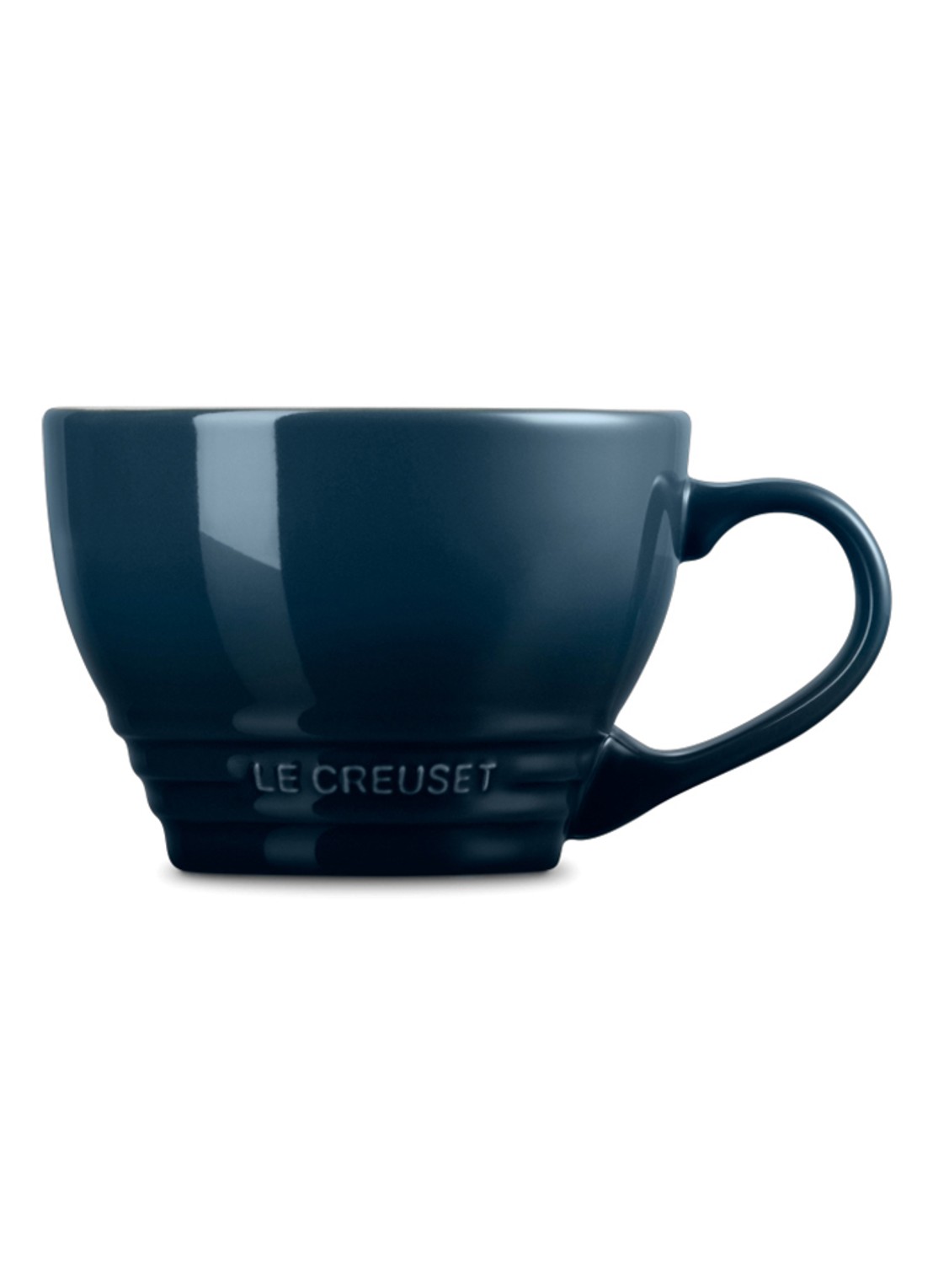 Le Creuset Cappuccino mok 40 cl - achterkant 2 donkerblauw