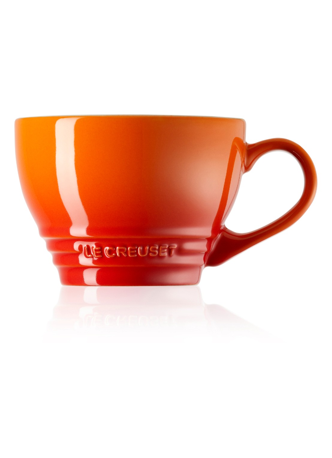 Le Creuset Cappuccino mok 40 cl - detail 2 oranjerood / oranje