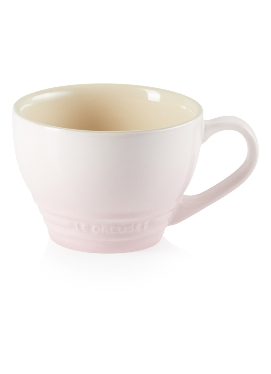 Le Creuset Cappuccino mok 40 cl - voorkant 6 shell pink / roze