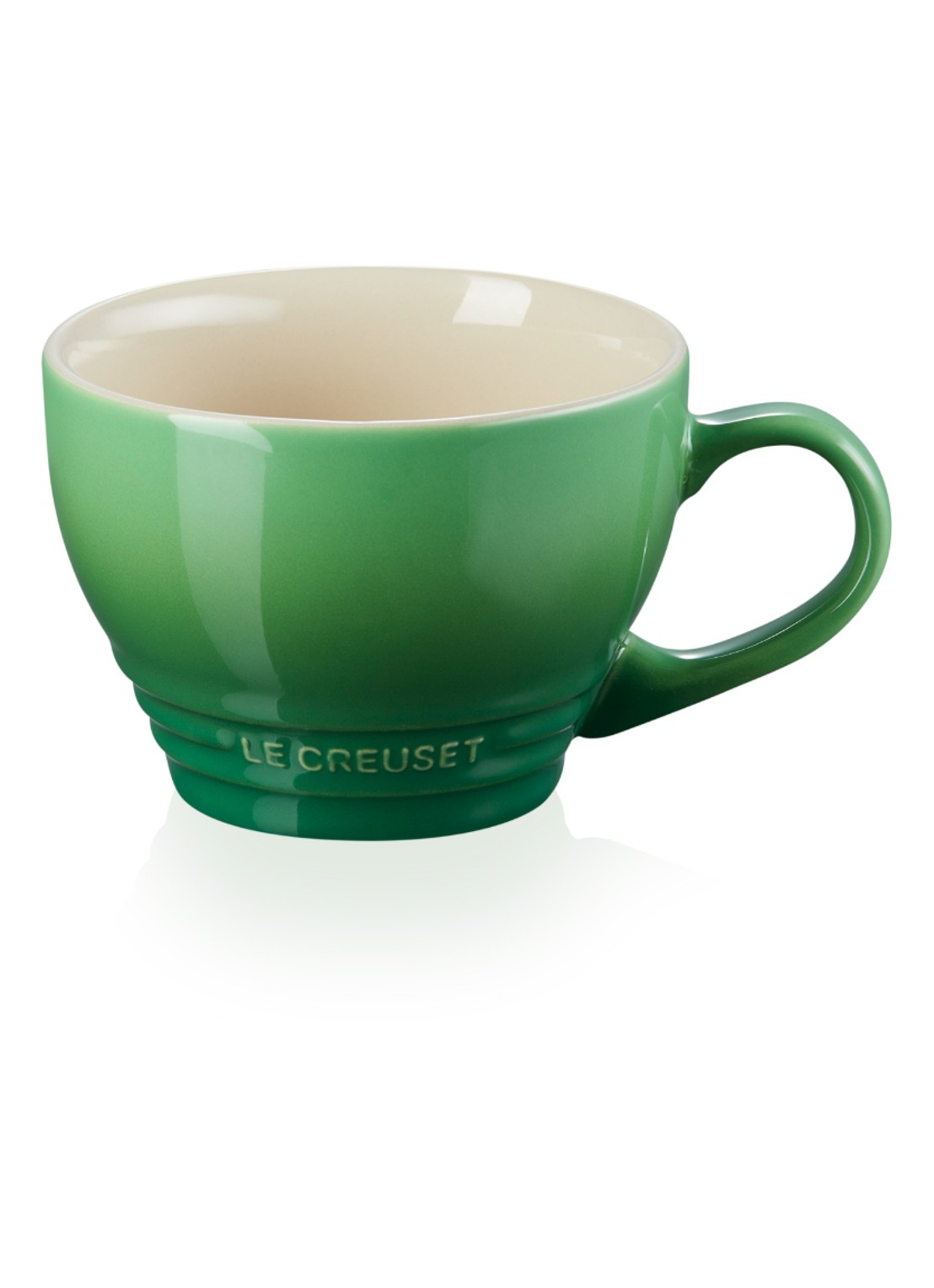 Le Creuset Cappuccino mok 40 cl - voorkant bamboo / groen