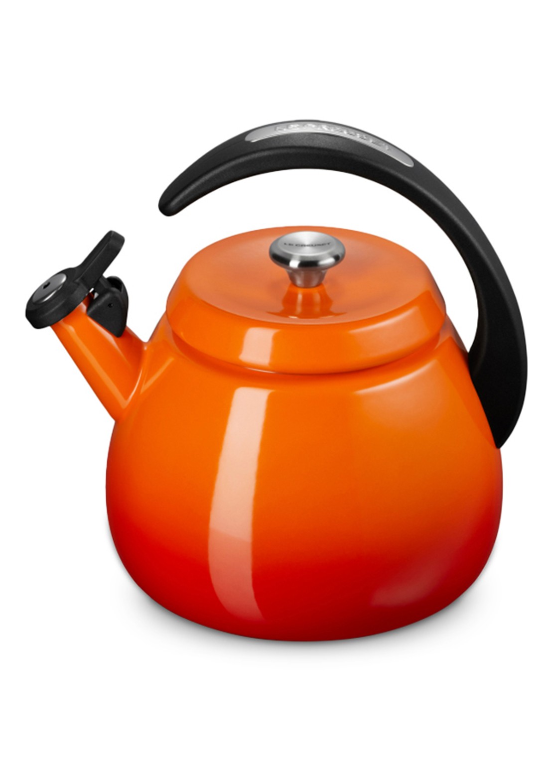 Le Creuset Cloche fluitketel 2,1 liter - voorkant 5 oranjerood