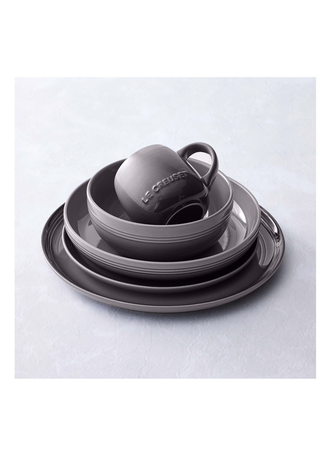 Le Creuset Coupe Flint diep bord 22 cm - detail 4 flint / grijs