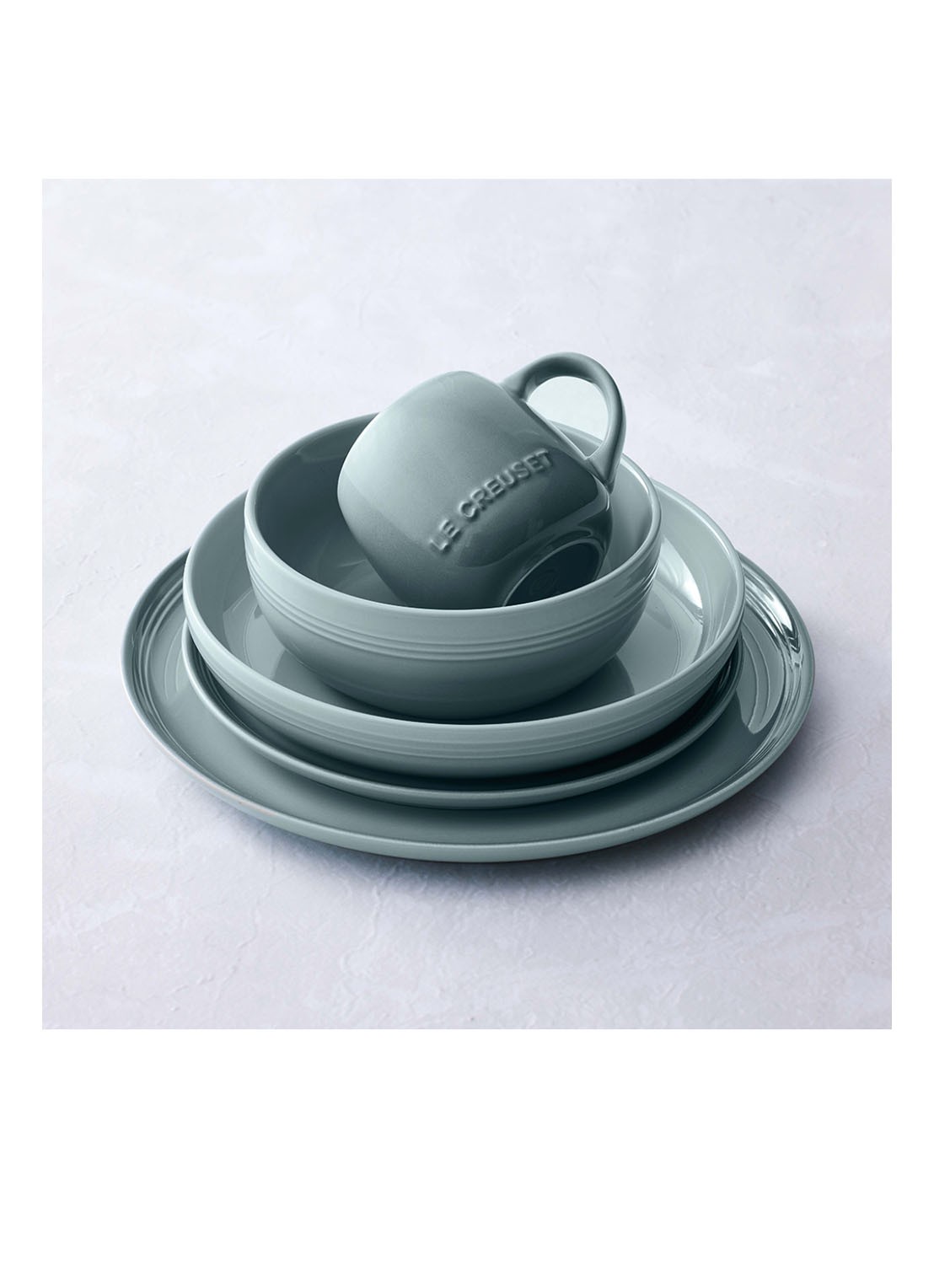 Le Creuset Coupe Sea Salt diep bord ø22 cm - detail 5 sea salt / lichtgroen