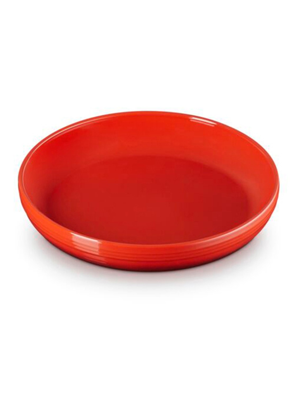 Le Creuset Diep bord 22 cm - voorkant 2 donkerrood