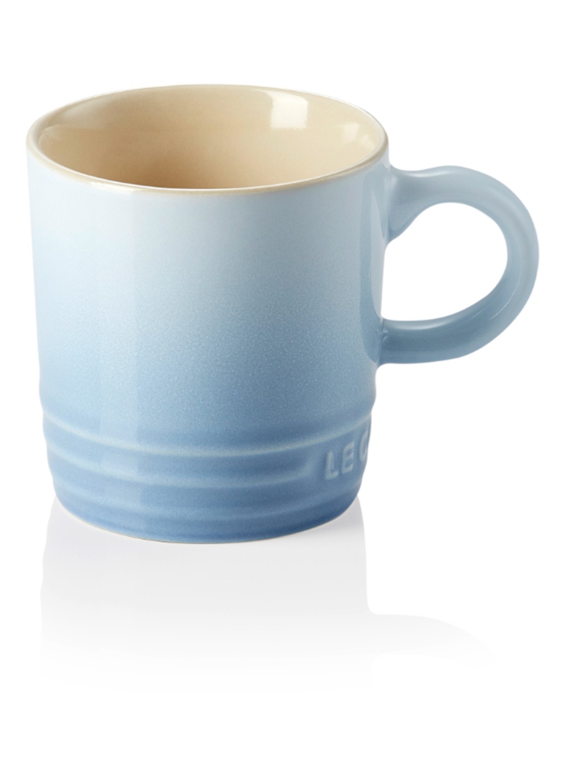Le Creuset Espressokopje 10 cl - voorkant coastal blue / lichtblauw