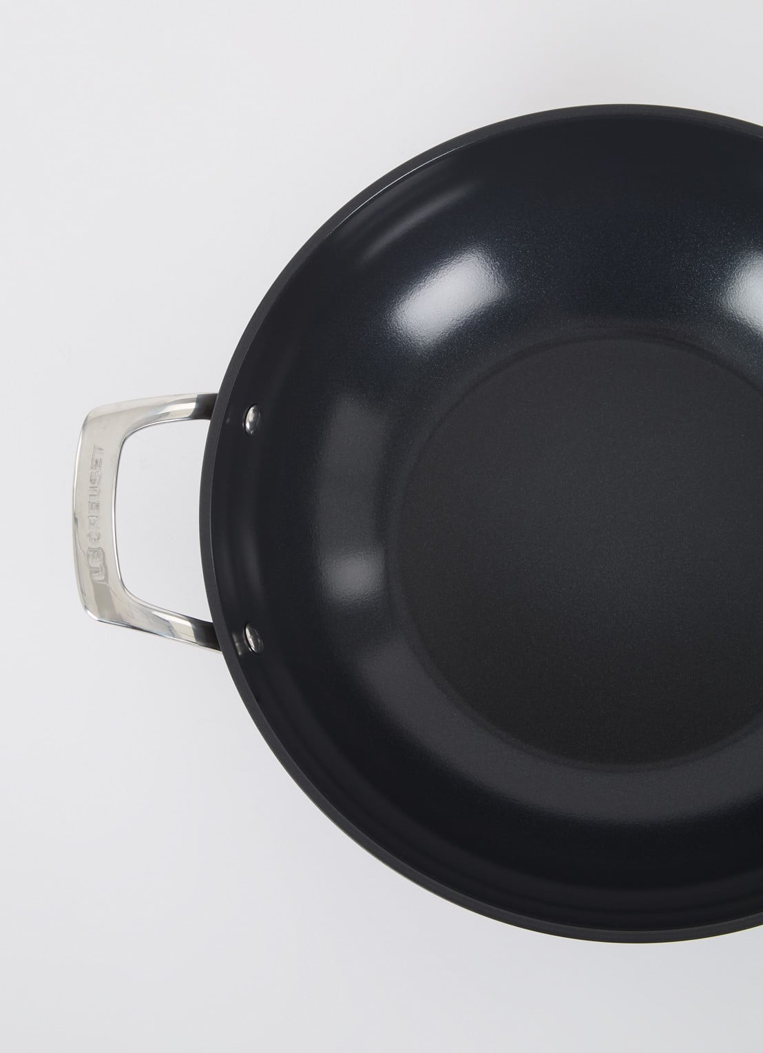 Le Creuset Essential Non-Stick Ceramic wokpan Ø30 cm - voorkant 3 zwart