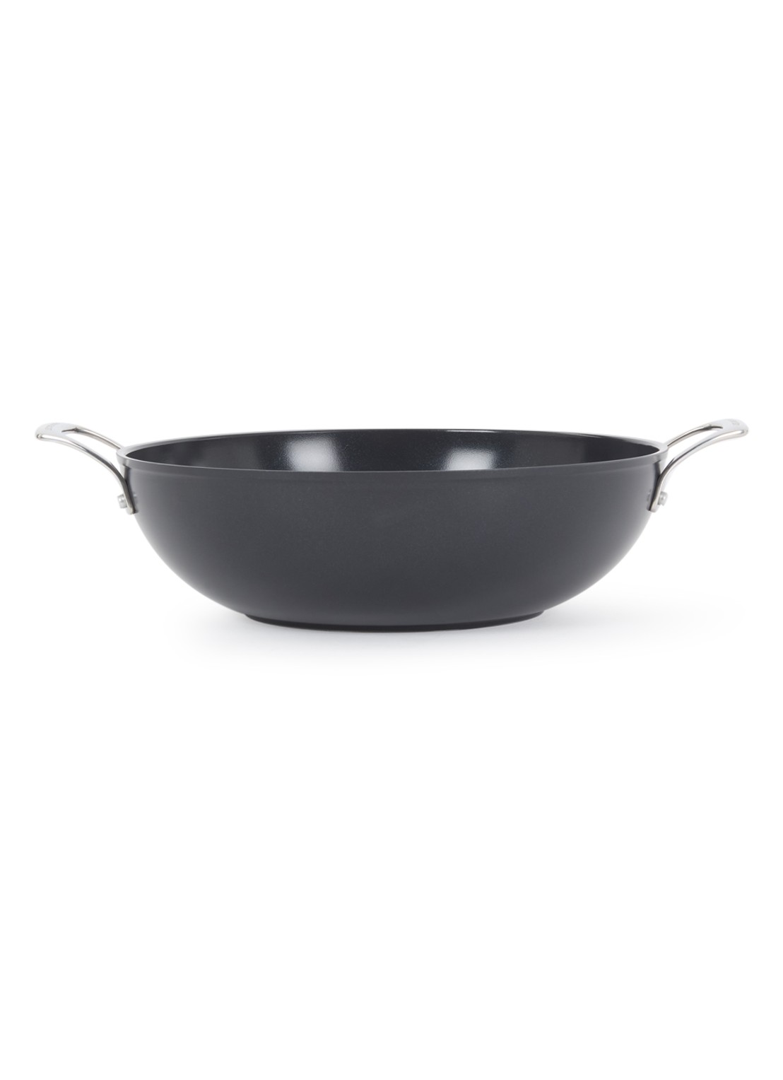 Le Creuset Essential Non-Stick Ceramic wokpan Ø32 cm - voorkant 2 zwart