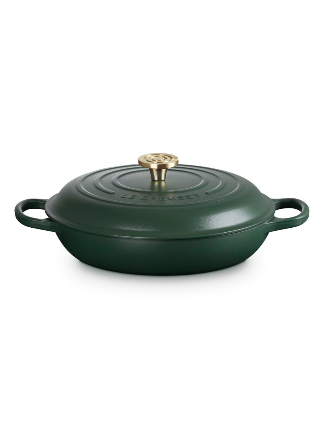 Le Creuset Forêt campagnard 30 cm  - voorkant 4 donkergroen