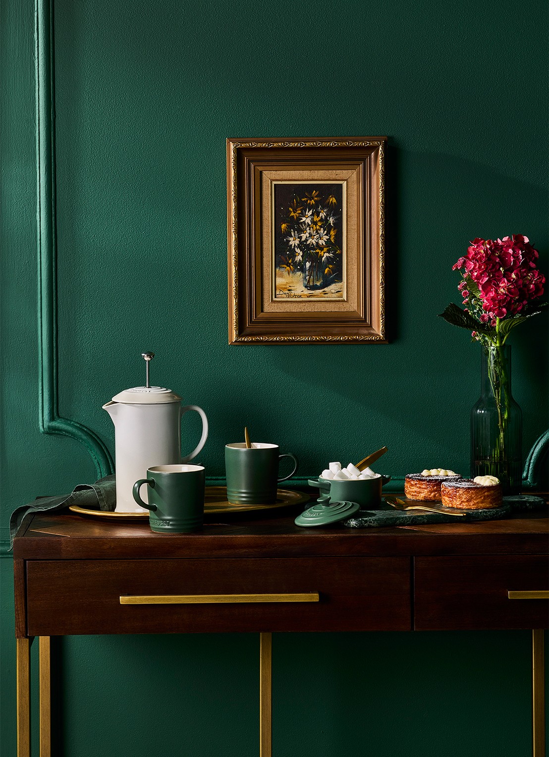 Le Creuset Forêt koffiebeker 20 cl  - voorkant 3 donkergroen