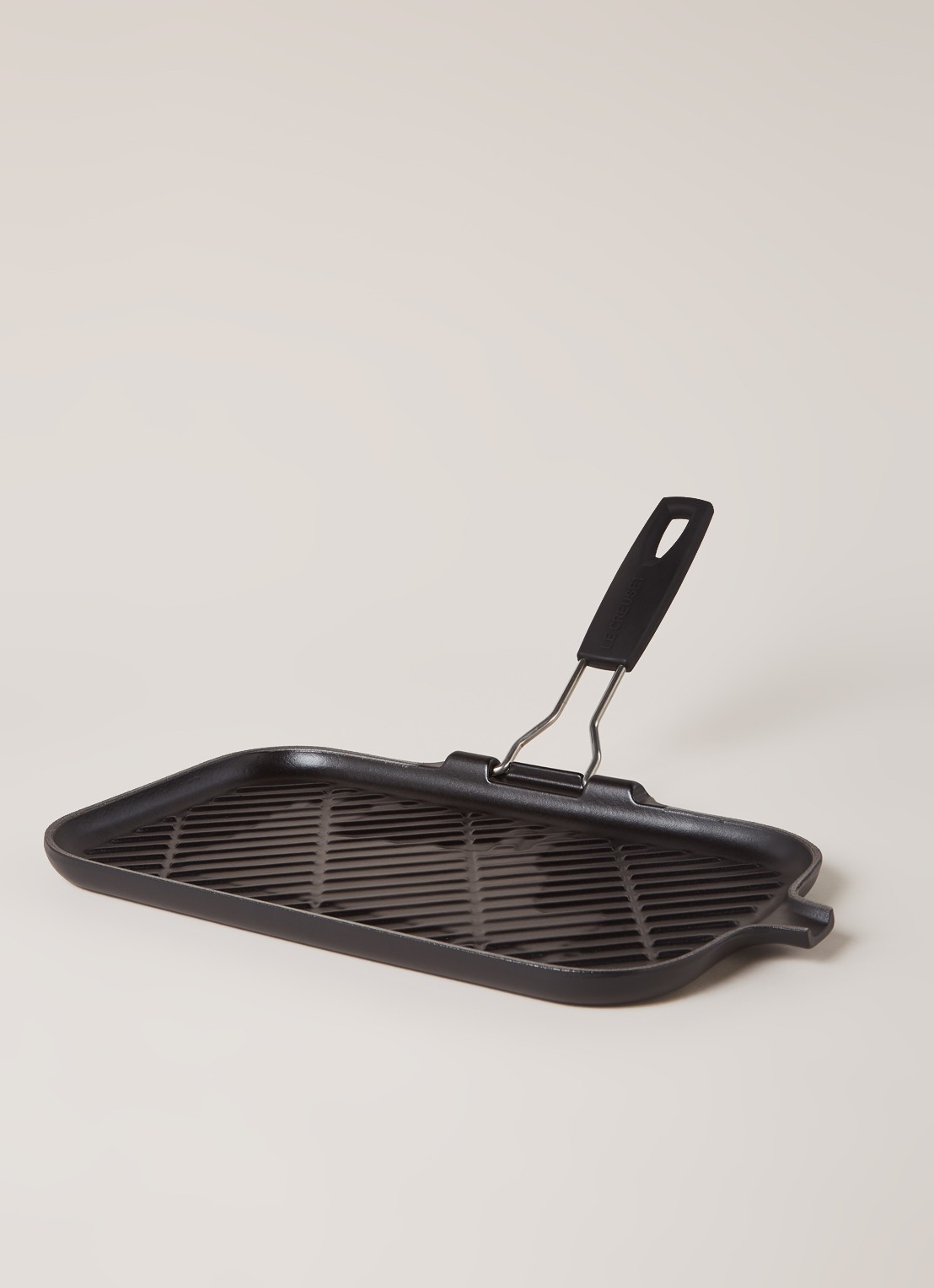 Le Creuset Grillpan 36 x 20 cm  - voorkant 2 mat zwart / zwart