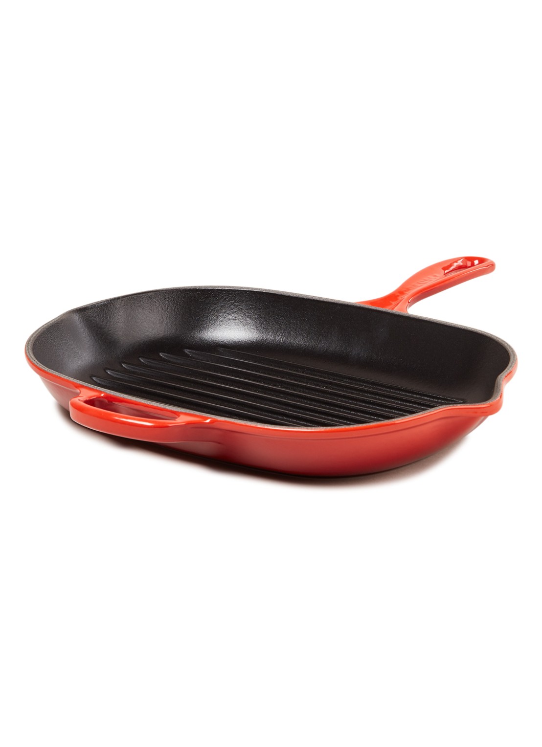 Le Creuset Grillpan ovaal 32 cm  - voorkant kersenrood / rood