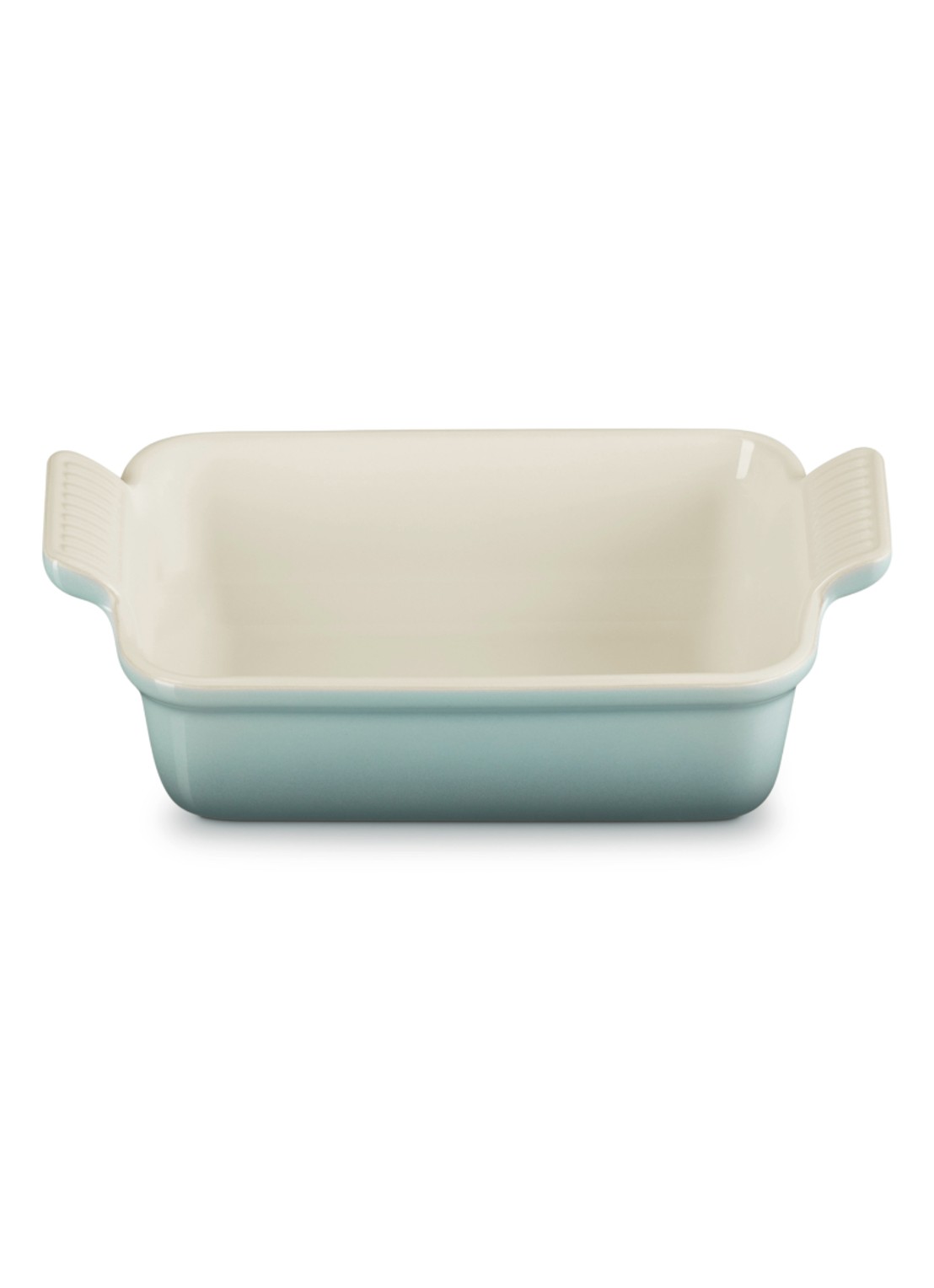 Le Creuset Heritage ovenschaal 19 cm - detail zeegroen